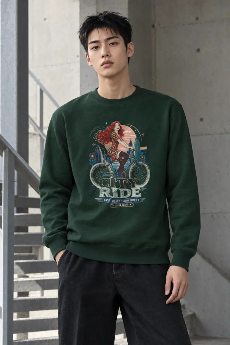 "City Ride" Heavy Blend Unisex Crewneck Sweatshirt