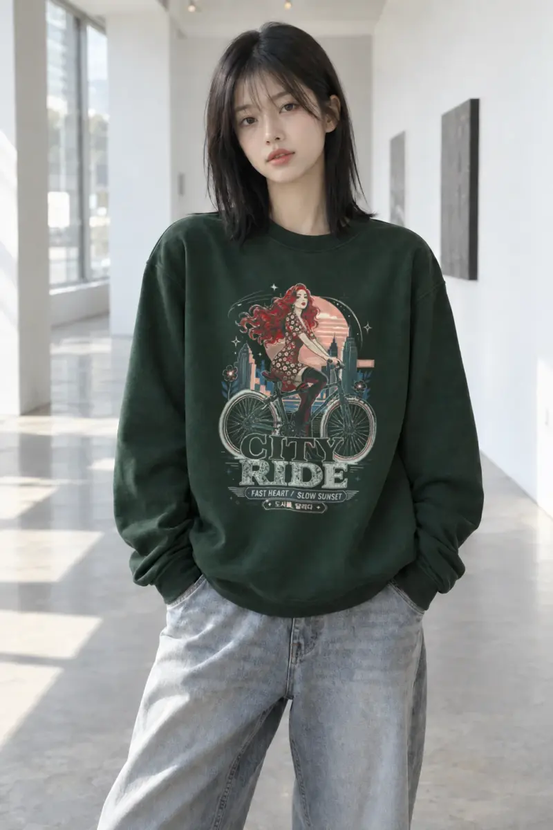 "City Ride" Heavy Blend Unisex Crewneck Sweatshirt | Gildan 18000