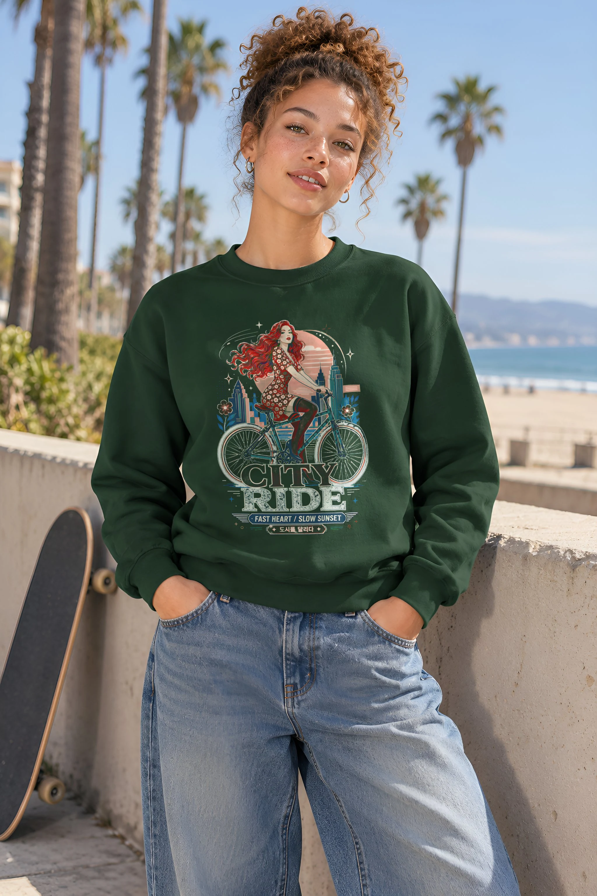 "City Ride" Unisex Crewneck Sweatshirt