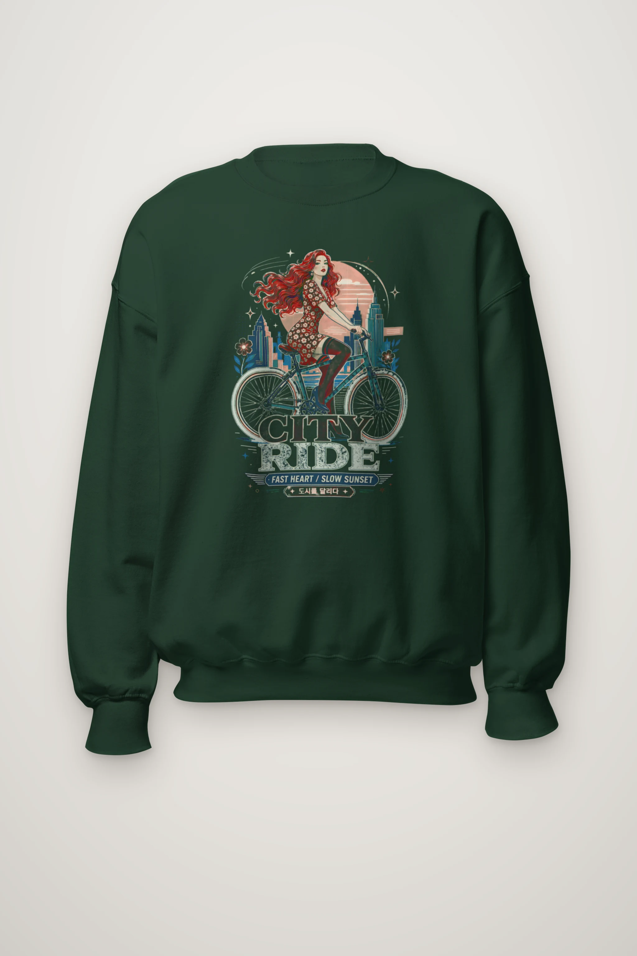 "City Ride" Heavy Blend Unisex Crewneck Sweatshirt
