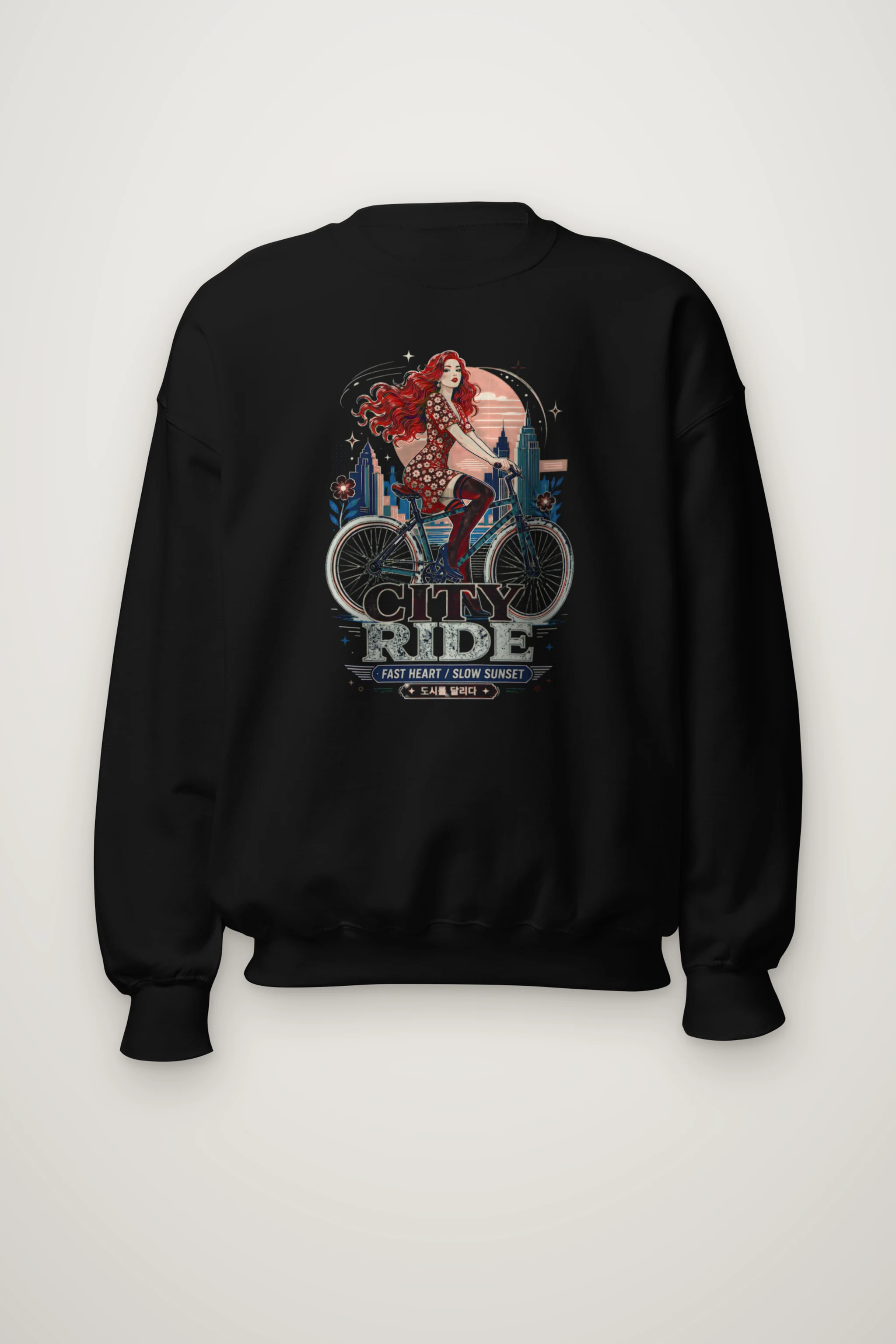 "City Ride" Heavy Blend Unisex Crewneck Sweatshirt