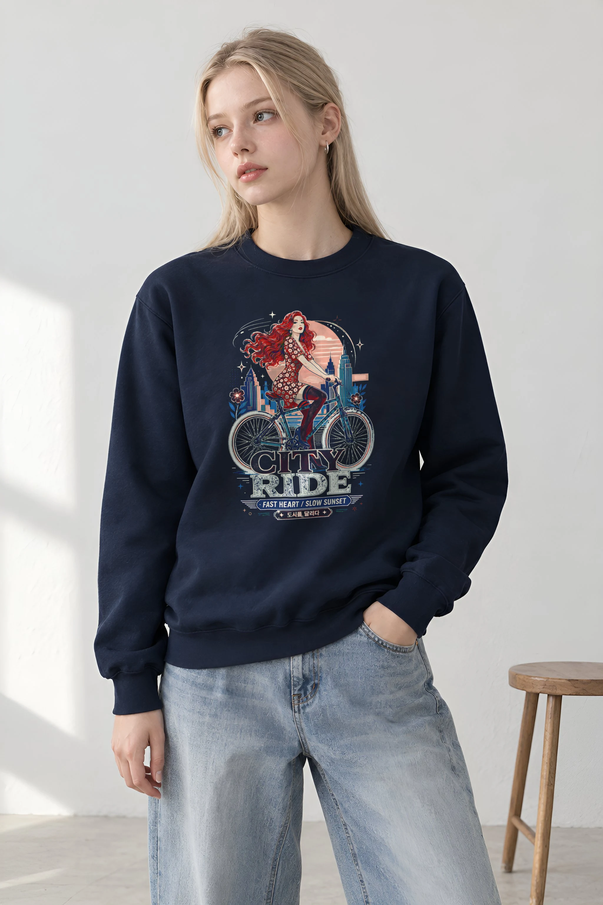 "City Ride" Unisex Crewneck Sweatshirt