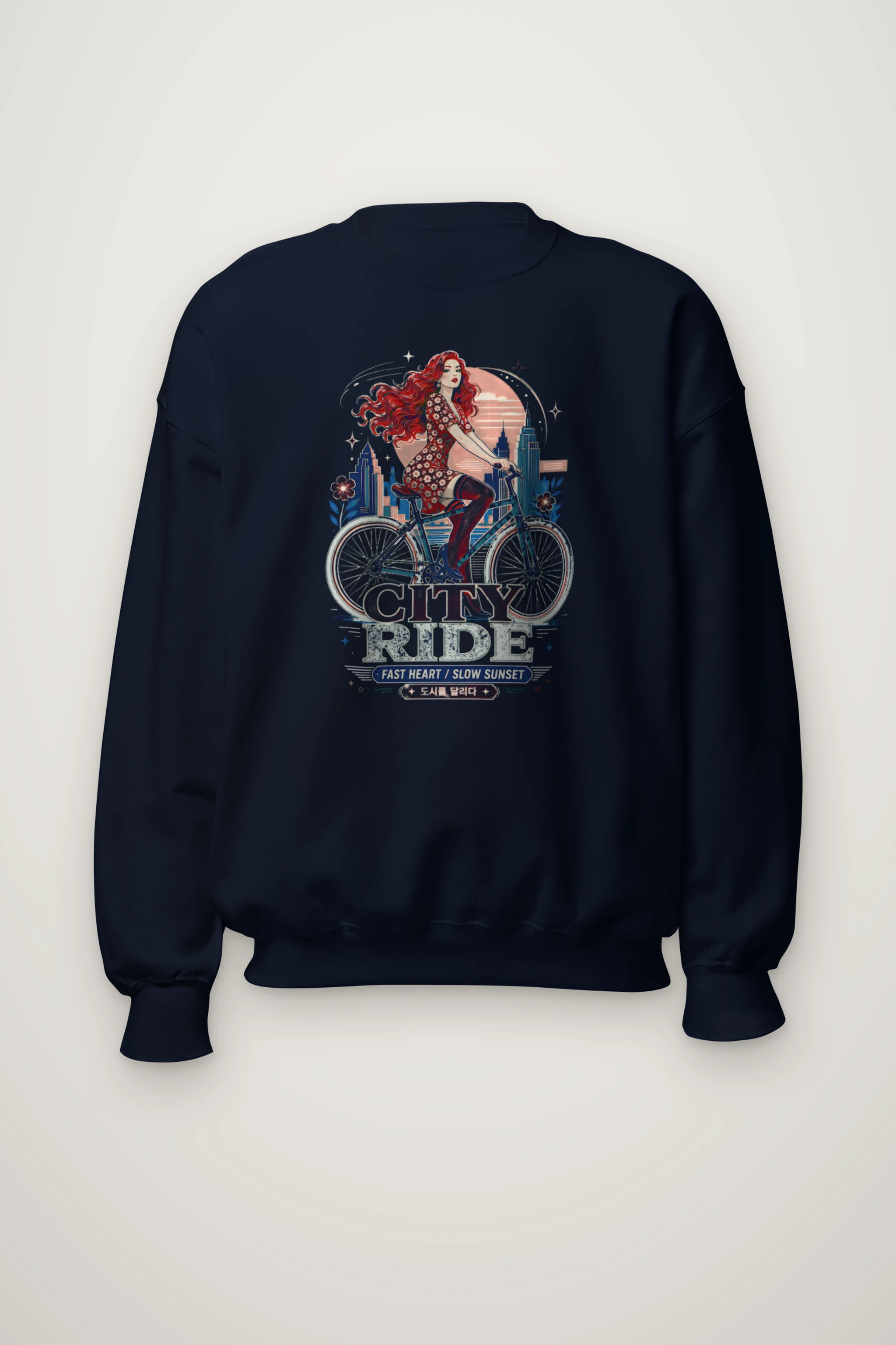 "City Ride" Heavy Blend Unisex Crewneck Sweatshirt
