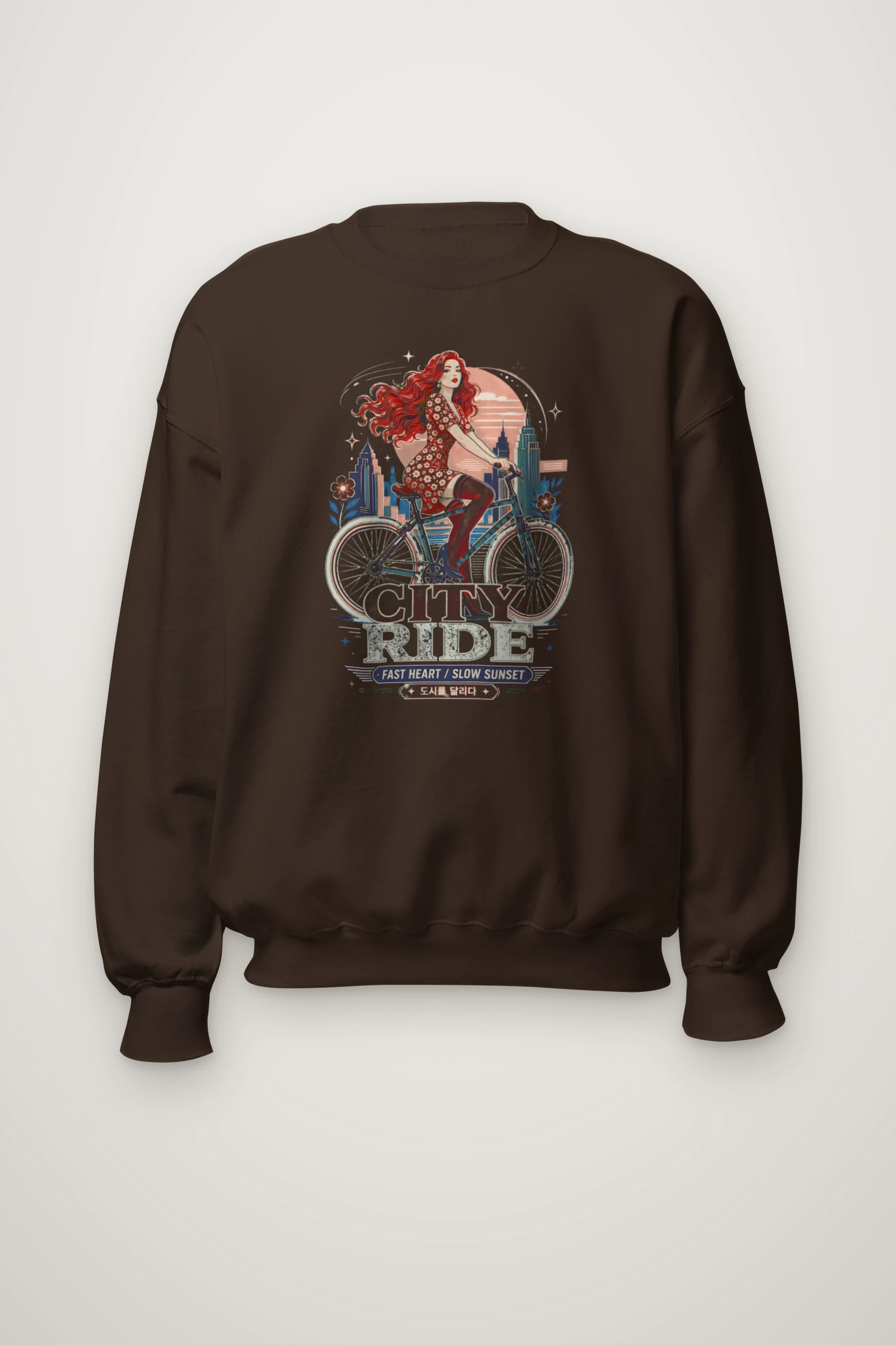 "City Ride" Heavy Blend Unisex Crewneck Sweatshirt
