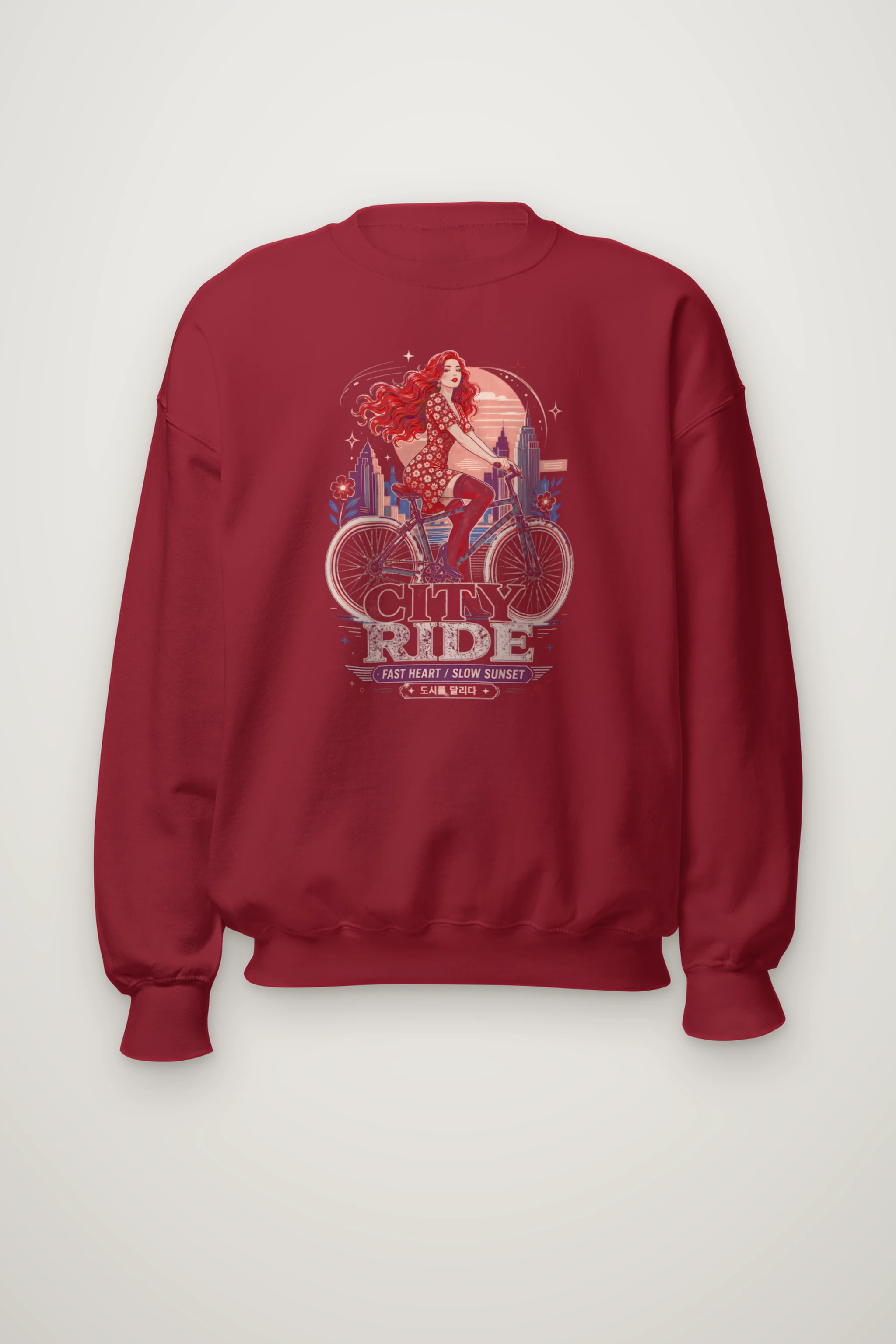 "City Ride" Heavy Blend Unisex Crewneck Sweatshirt