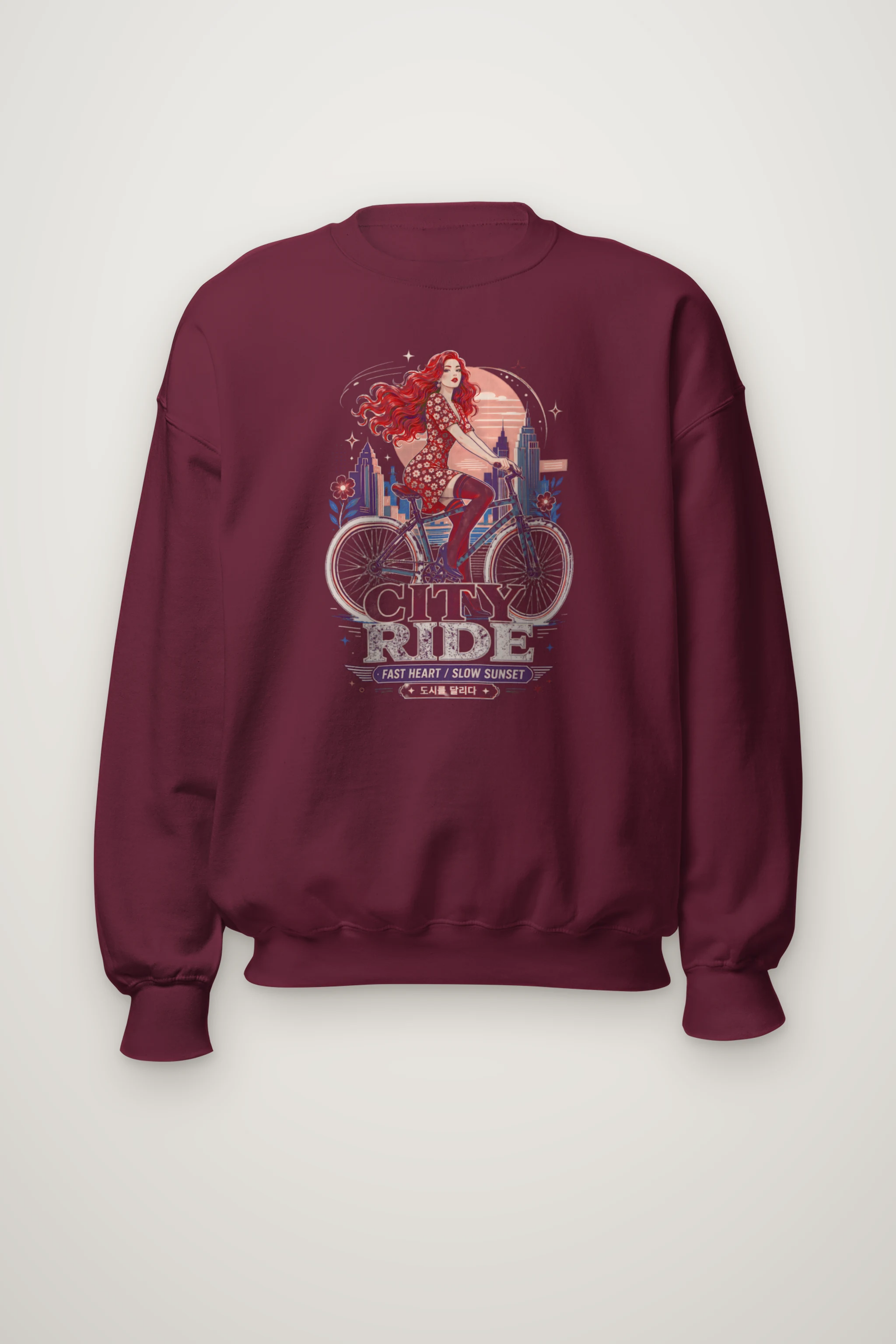 "City Ride" Heavy Blend Unisex Crewneck Sweatshirt