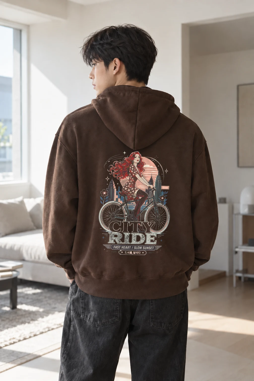 "City Ride" Heavy Blend Unisex Pullover Hoodie | Gildan 18500