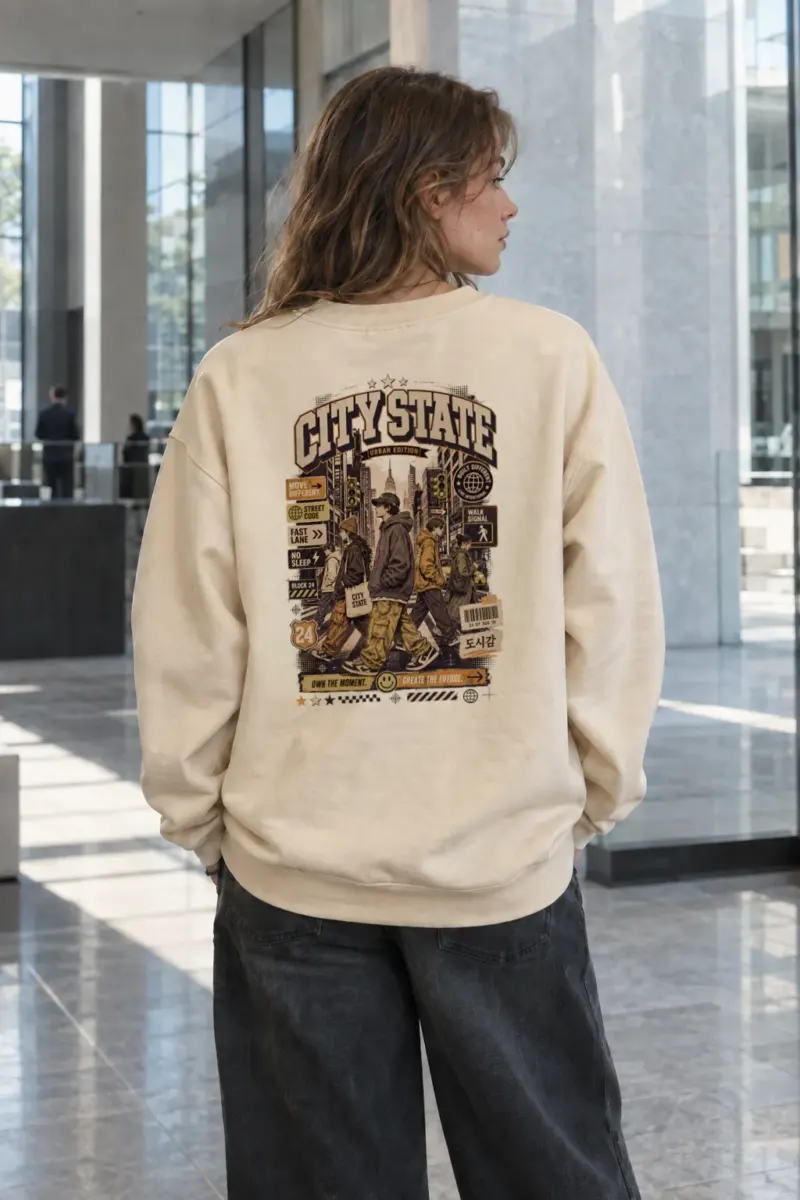 "City State 24" Unisex Sponge Fleece Crewneck Sweatshirt | Bella + Canvas 3901