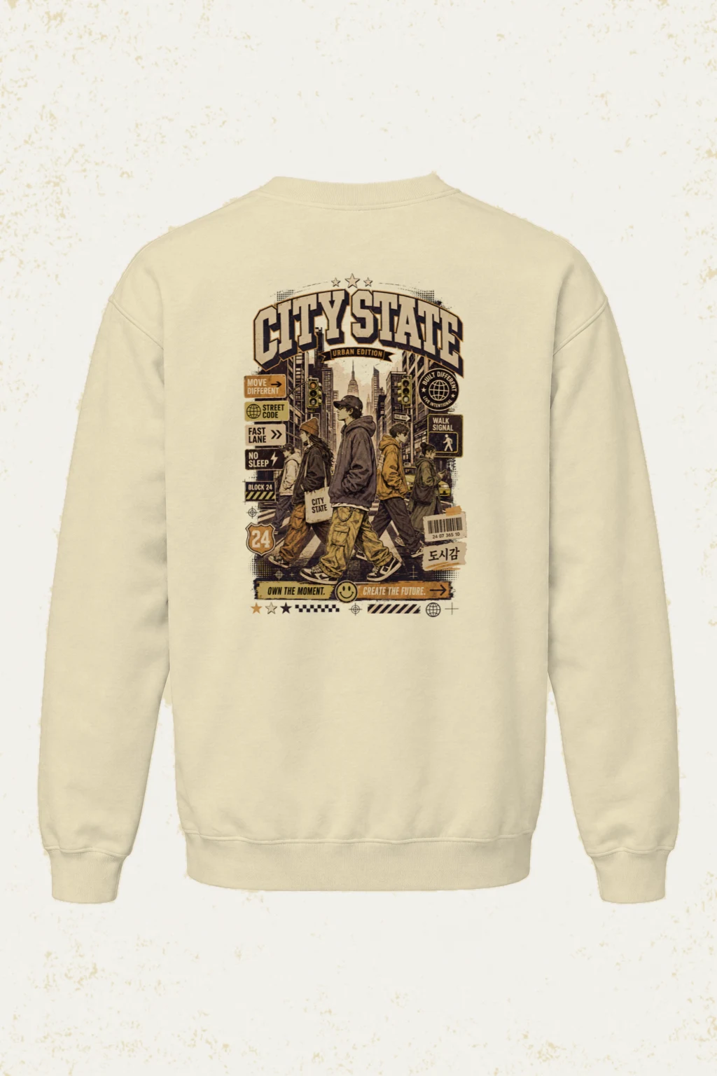 "City State 24" Unisex Sponge Fleece Crewneck Sweatshirt | Bella + Canvas 3901