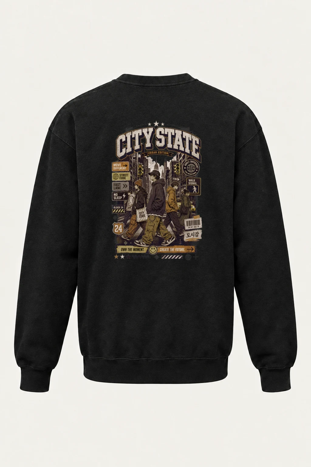 "City State 24" Unisex Sponge Fleece Crewneck Sweatshirt | Bella + Canvas 3901