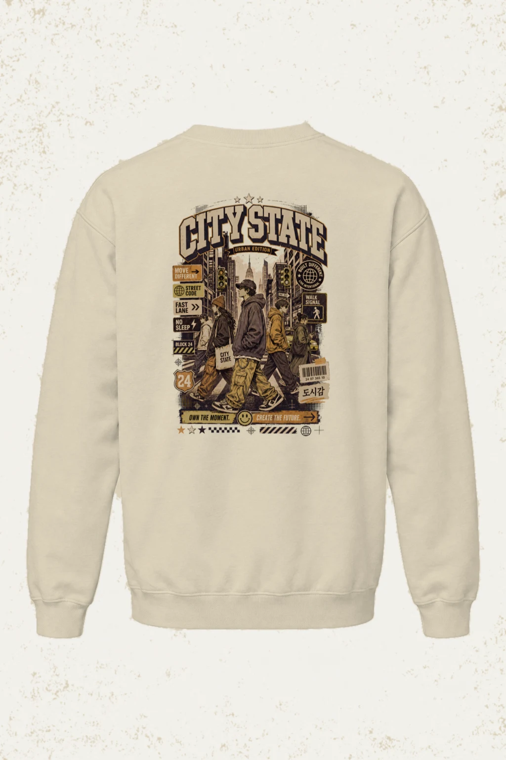 "City State 24" Unisex Sponge Fleece Crewneck Sweatshirt | Bella + Canvas 3901