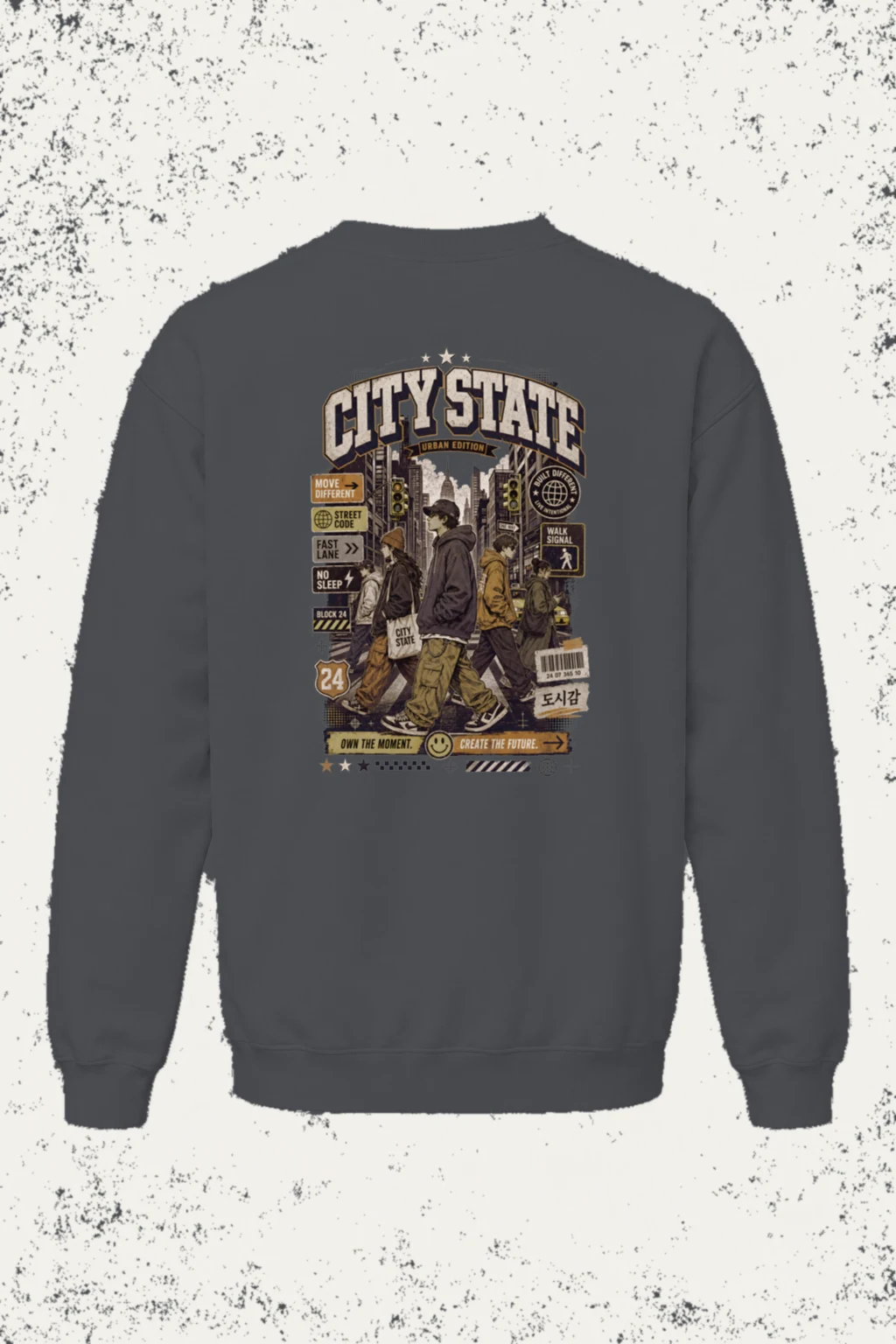 "City State 24" Unisex Sponge Fleece Crewneck Sweatshirt | Bella + Canvas 3901