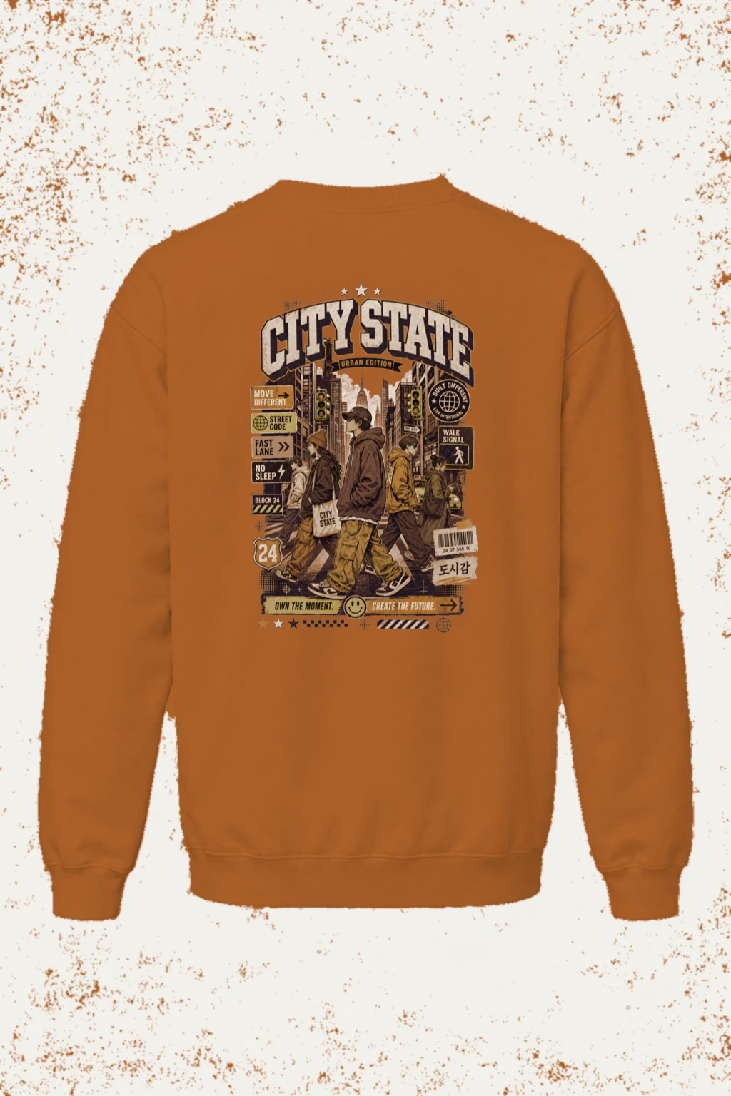 "City State 24" Unisex Sponge Fleece Crewneck Sweatshirt | Bella + Canvas 3901