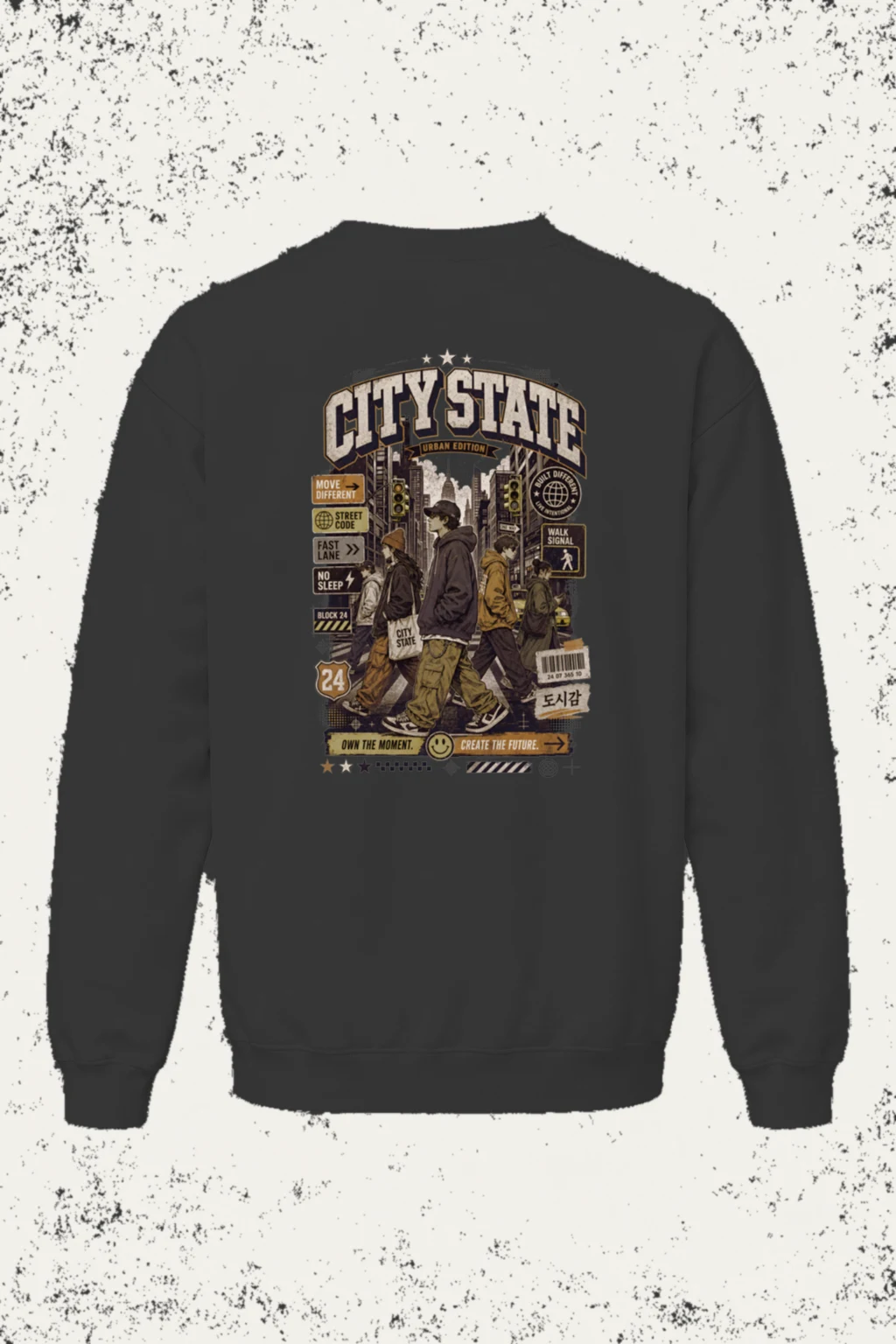 "City State 24" Unisex Sponge Fleece Crewneck Sweatshirt | Bella + Canvas 3901