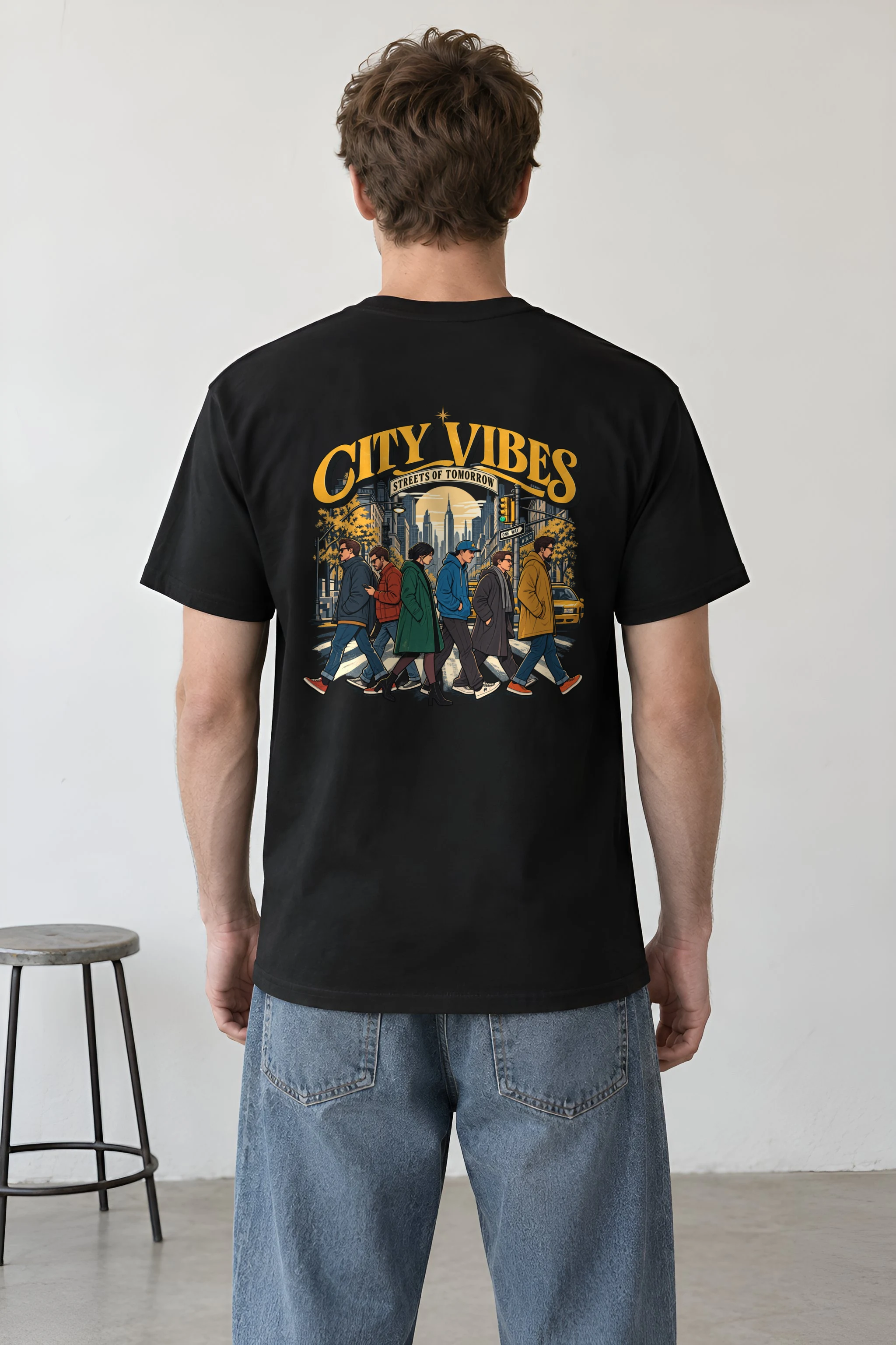 "City Vibes Crossing" Heavyweight Unisex Crewneck T-shirt