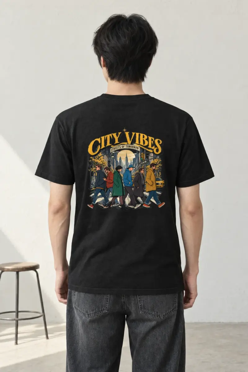 "City Vibes Crossing" Heavyweight Unisex Crewneck T-shirt