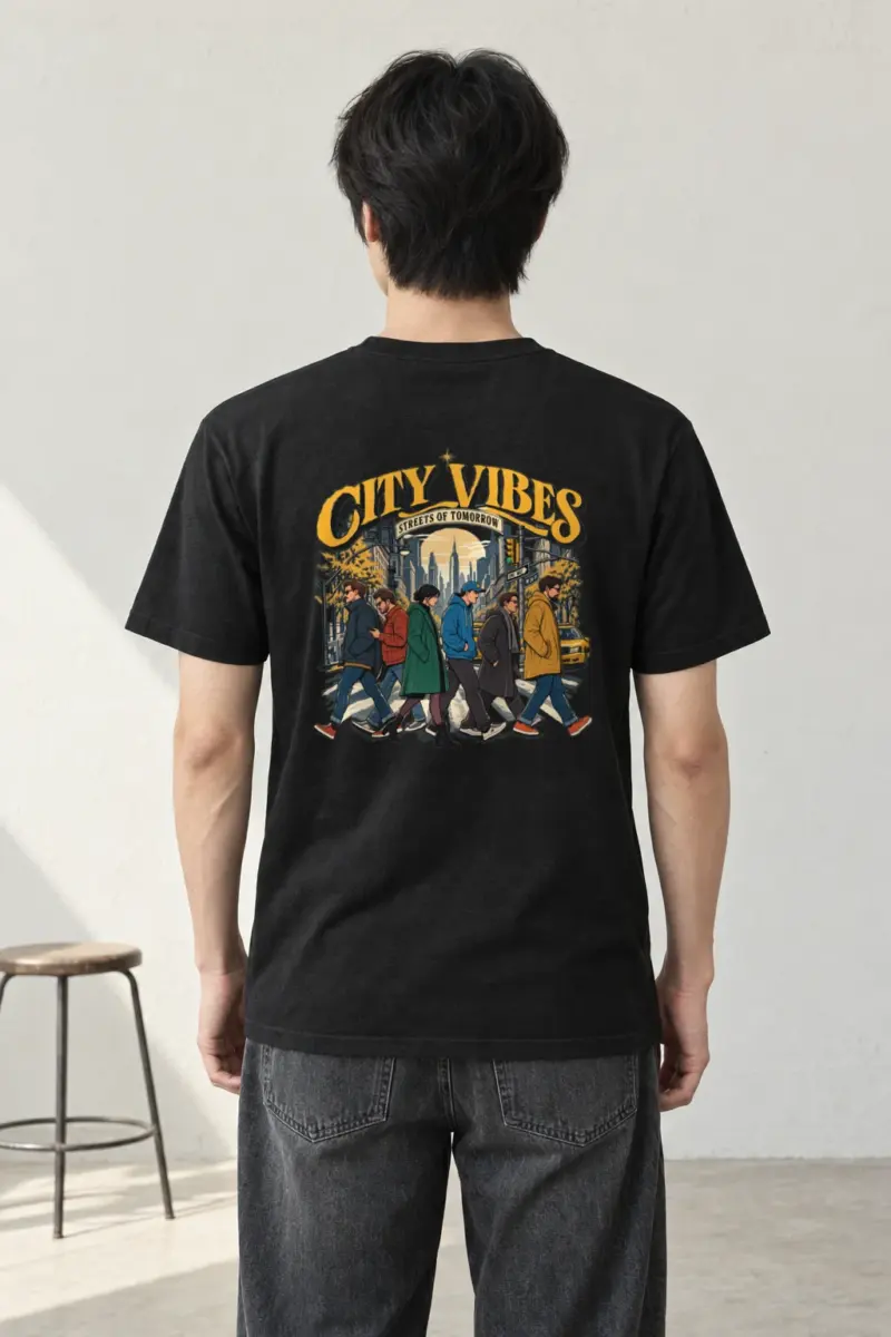 "City Vibes Crossing" Heavyweight Unisex Crewneck T-shirt