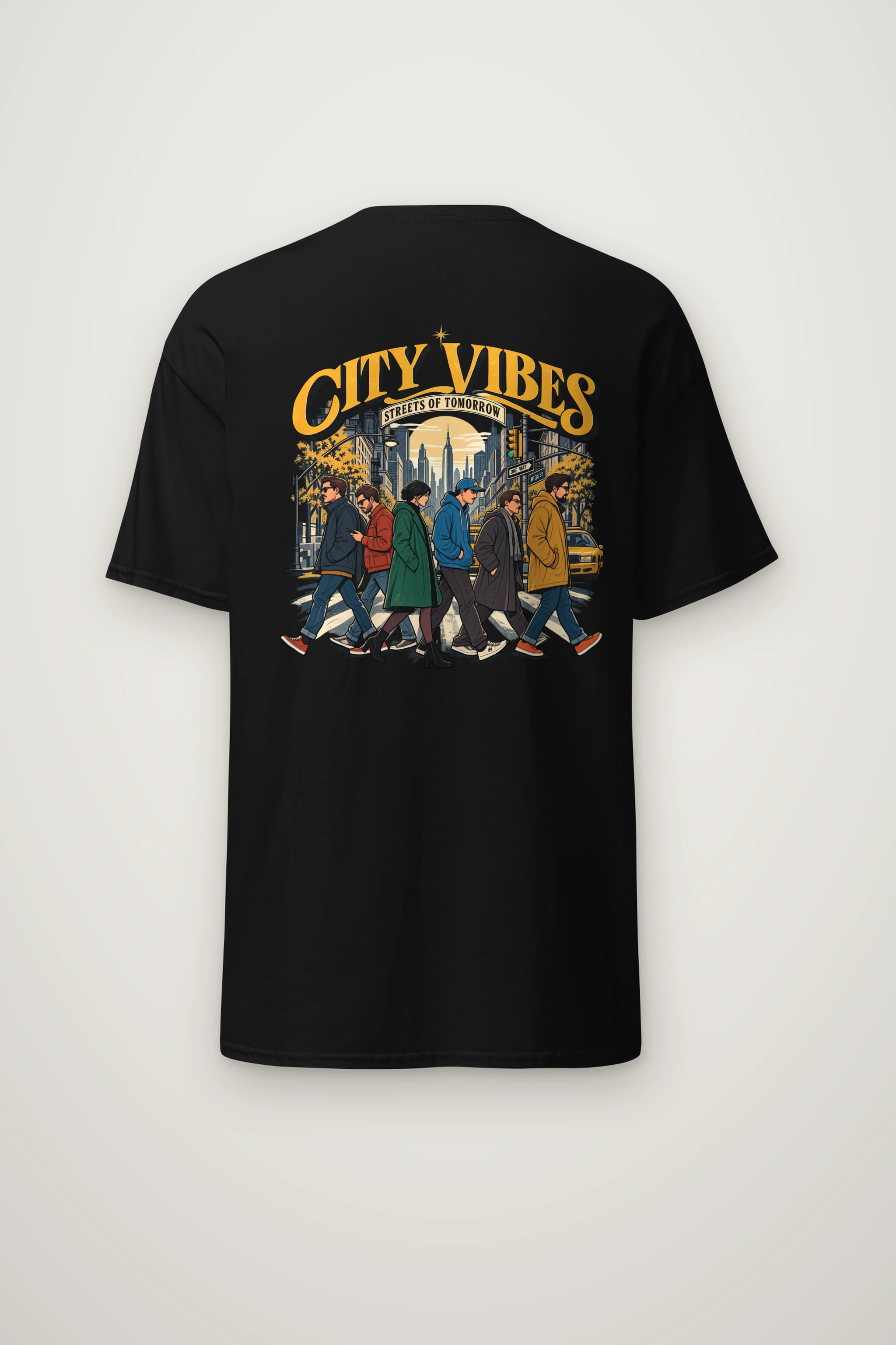 "City Vibes Crossing" Heavyweight Unisex Crewneck T-shirt