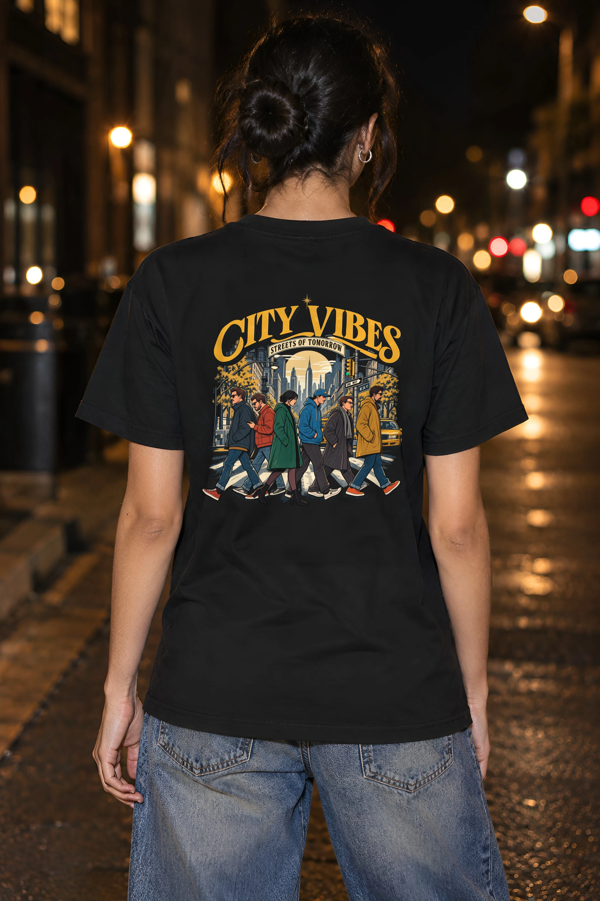 "City Vibes Crossing" Heavyweight Unisex Crewneck T-shirt
