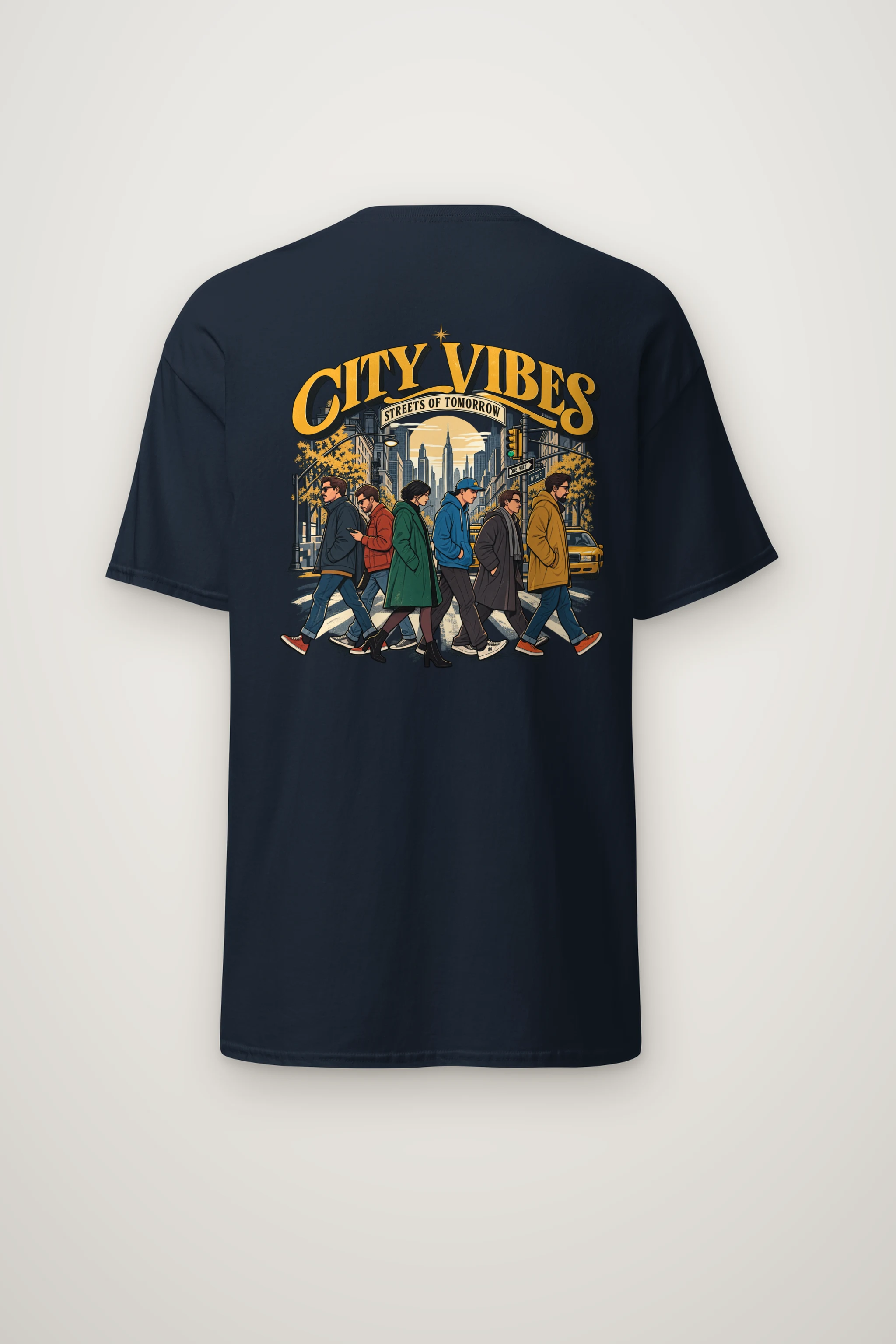 "City Vibes Crossing" Heavyweight Unisex Crewneck T-shirt