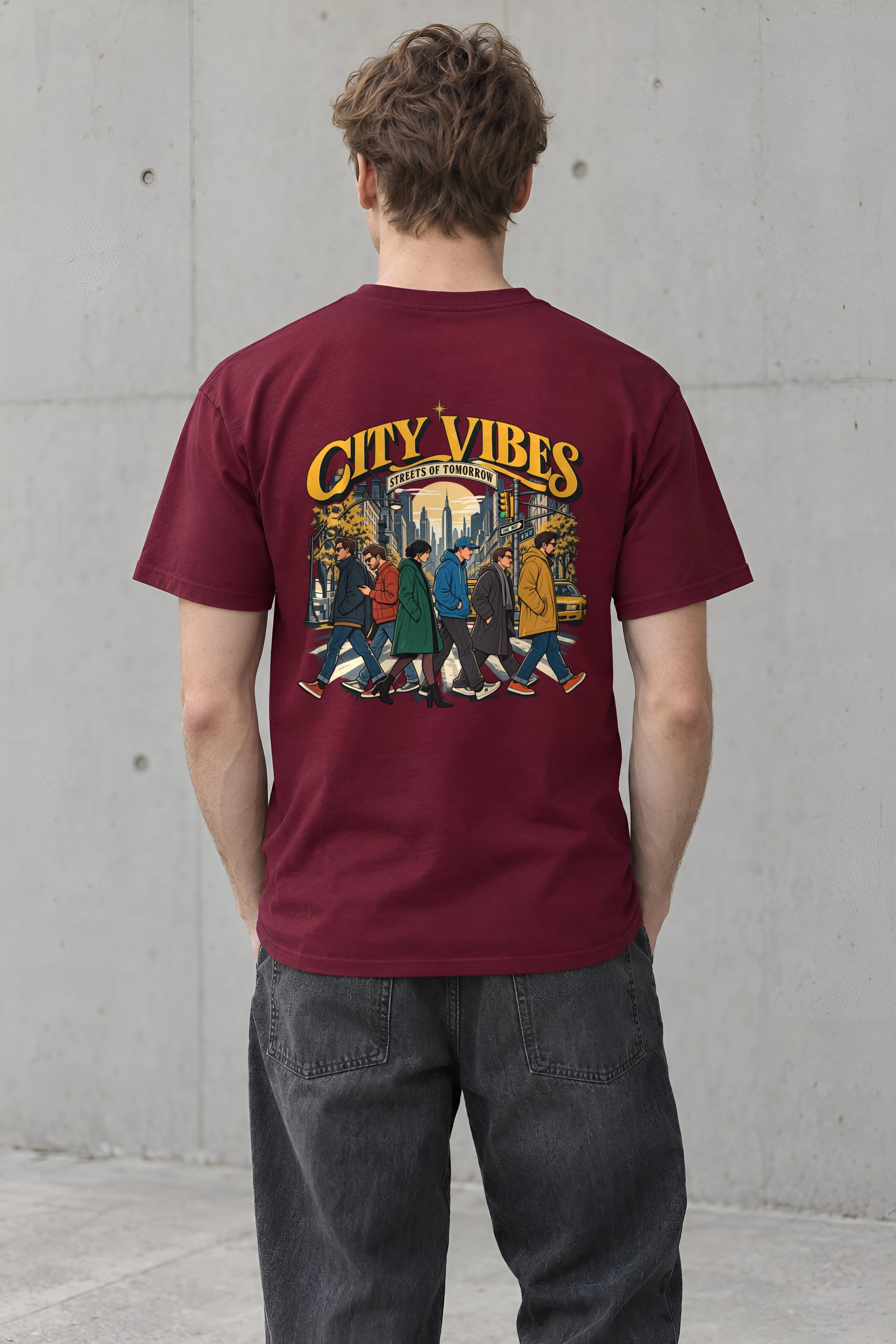 "City Vibes Crossing" Heavyweight Unisex Crewneck T-shirt