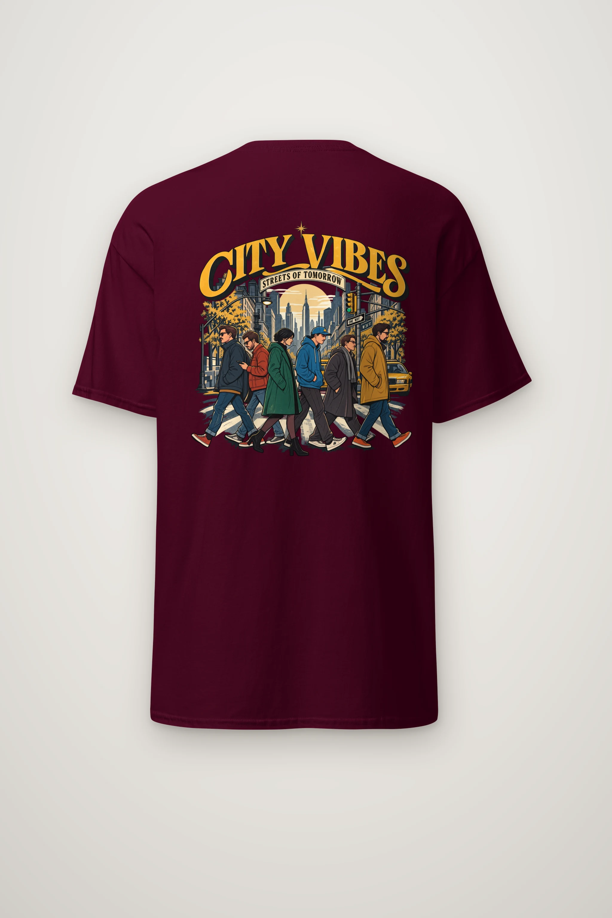 "City Vibes Crossing" Heavyweight Unisex Crewneck T-shirt