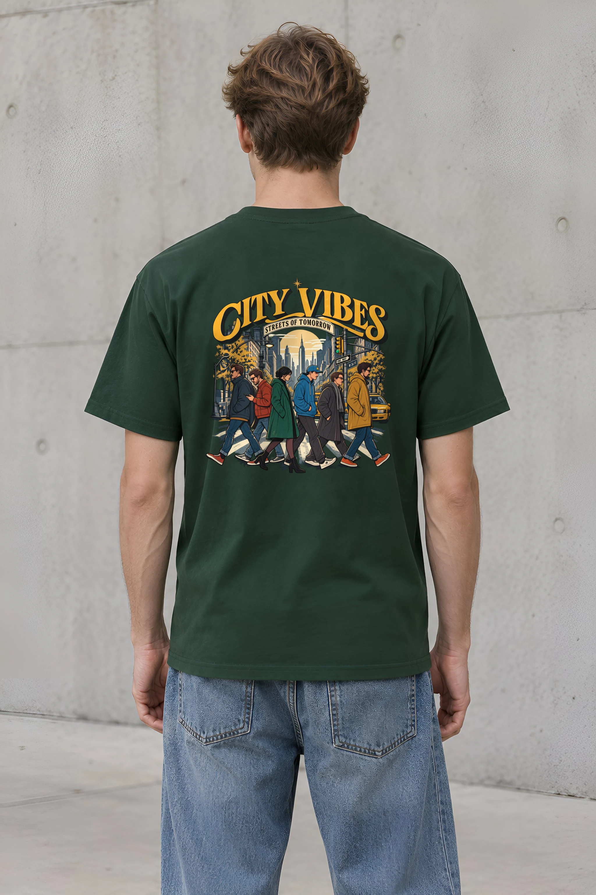 "City Vibes Crossing" Heavyweight Unisex Crewneck T-shirt