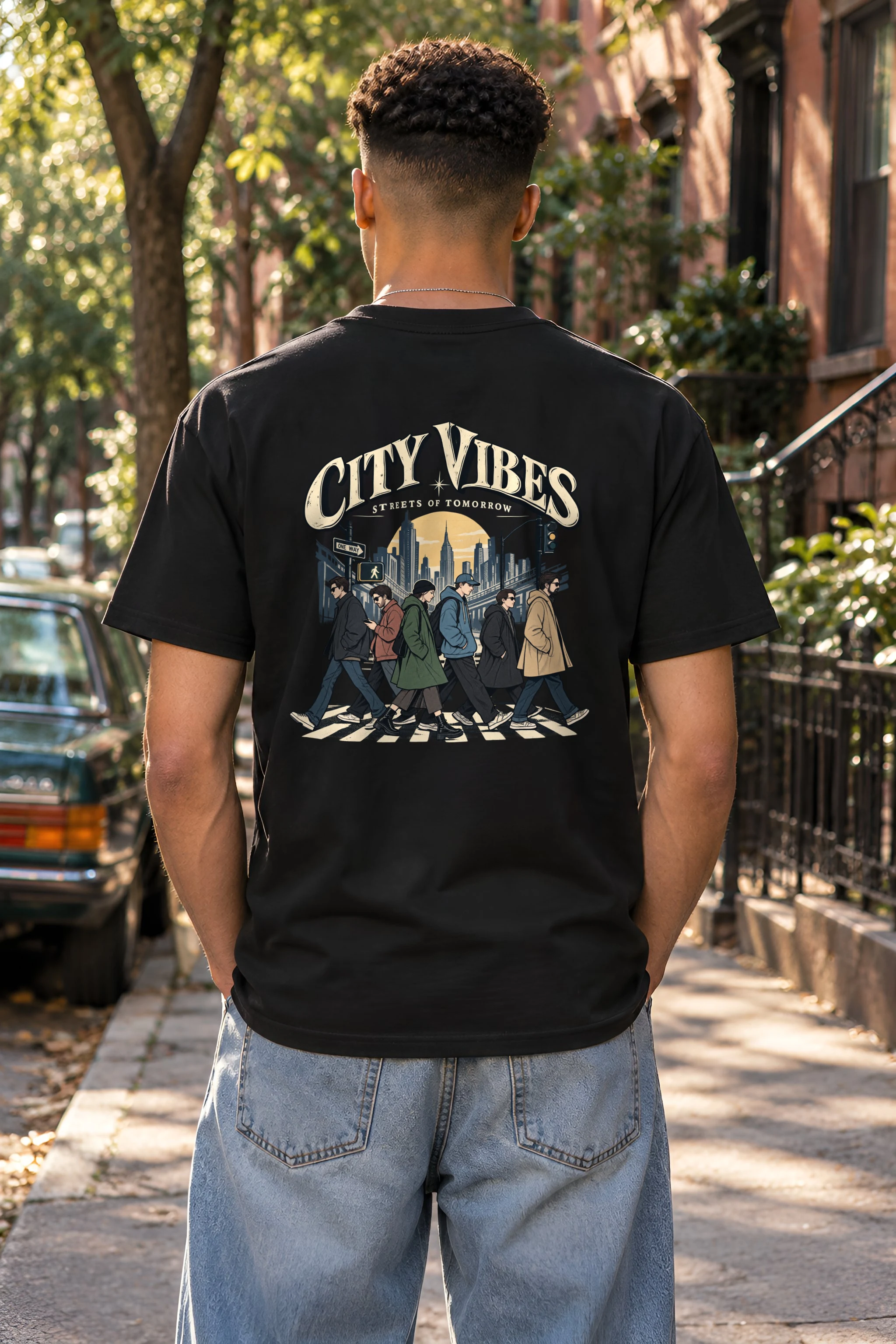 "City Vibes" Heavyweight Unisex Crewneck T-shirt