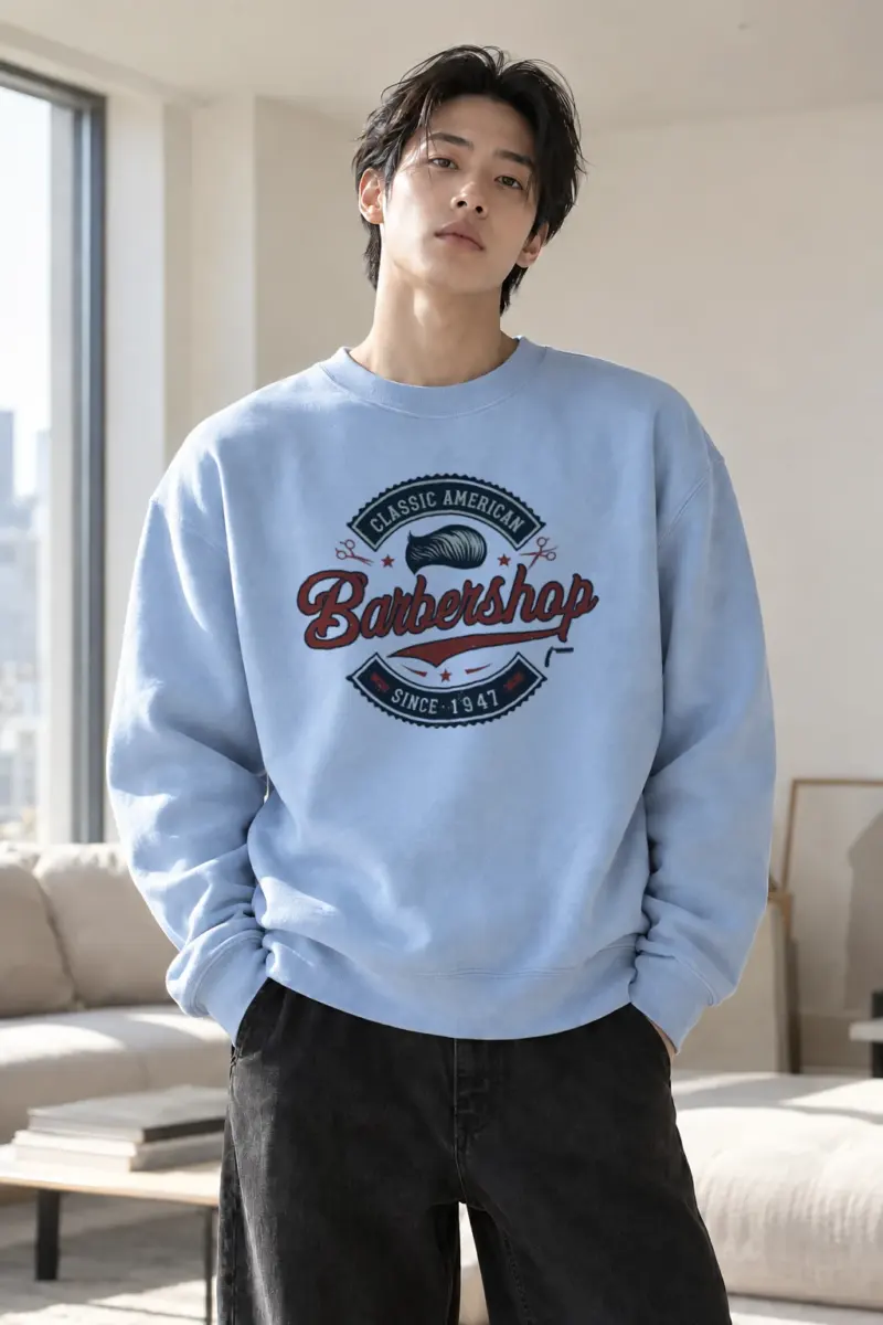 "Classic American Barbershop" Heavy Blend Unisex Crewneck Sweatshirt | Gildan 18000