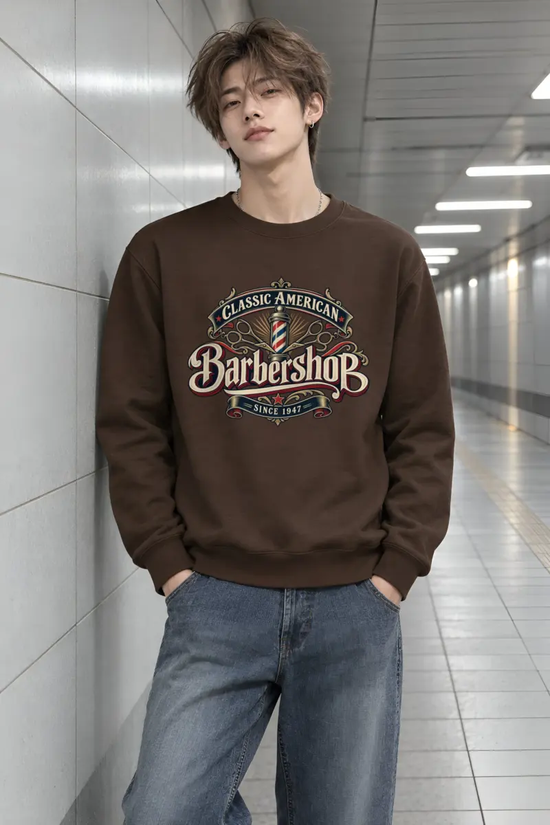 "Classic American Barbershop" Heavy Blend Unisex Crewneck Sweatshirt