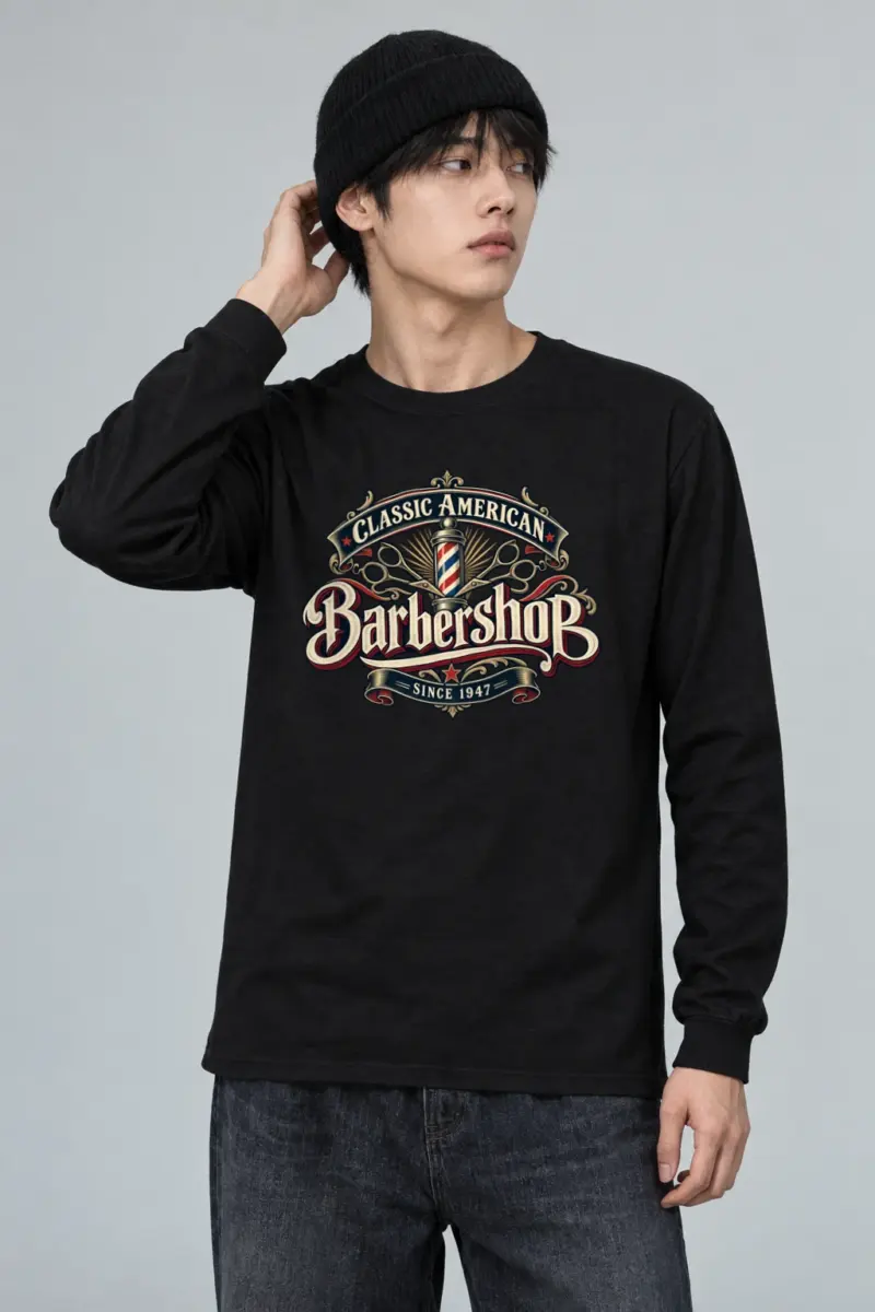 "Classic American Barbershop" Unisex Longsleeve T-shirt
