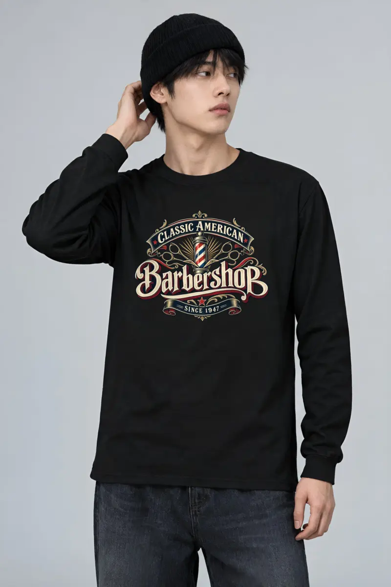 "Classic American Barbershop" Unisex Longsleeve T-shirt