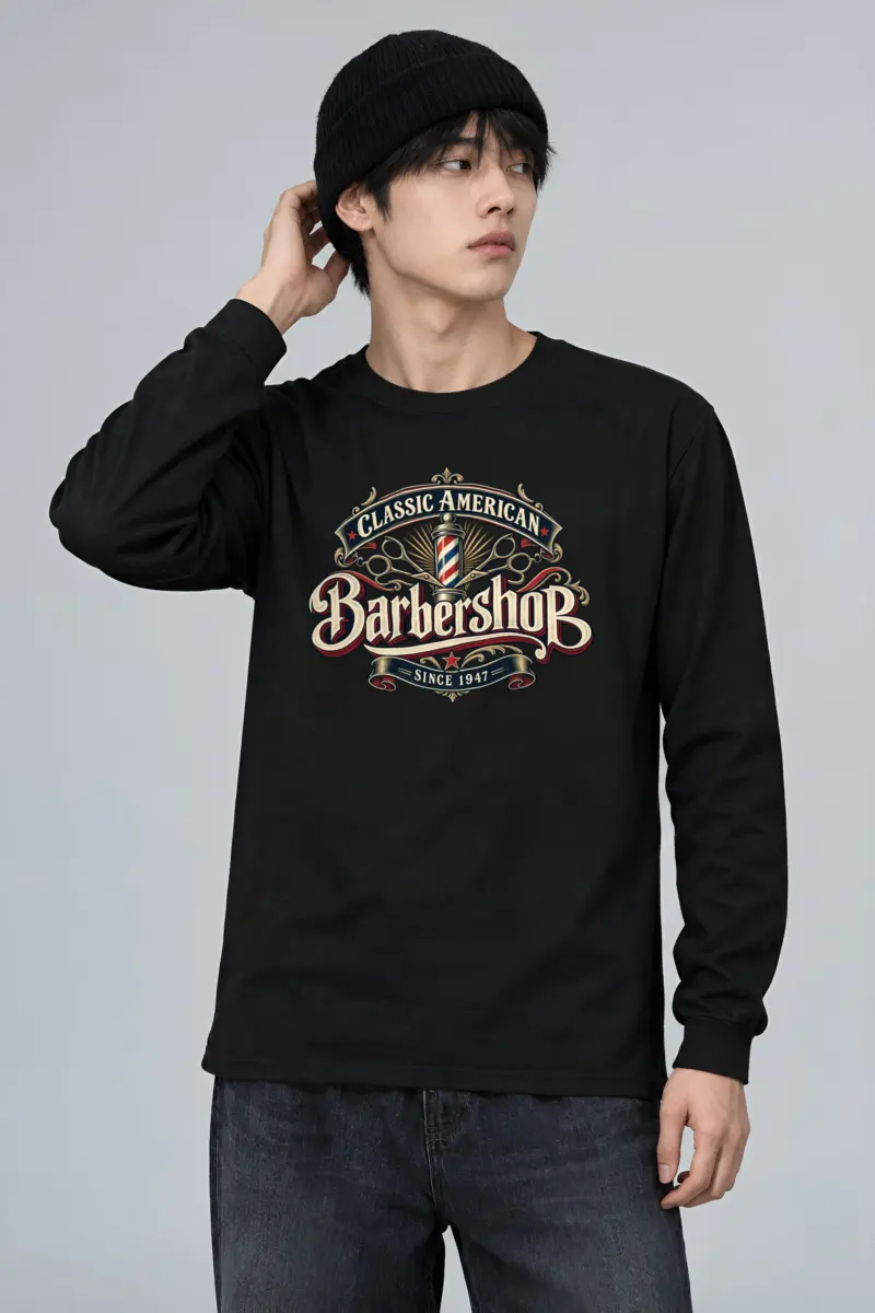 "Classic American Barbershop" Unisex Longsleeve T-shirt