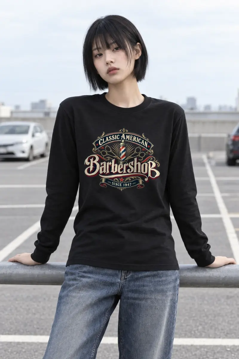 "Classic American Barbershop" Unisex Longsleeve T-shirt