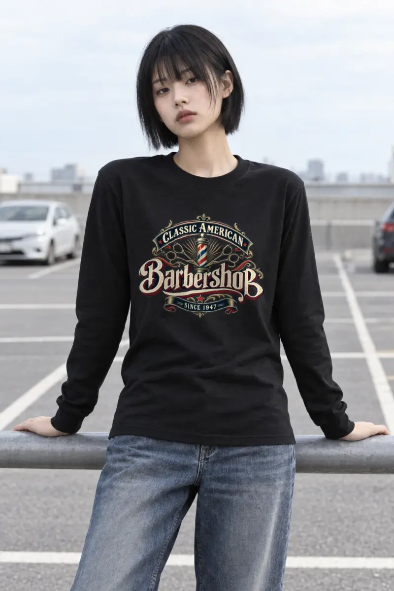 "Classic American Barbershop" Unisex Longsleeve T-shirt