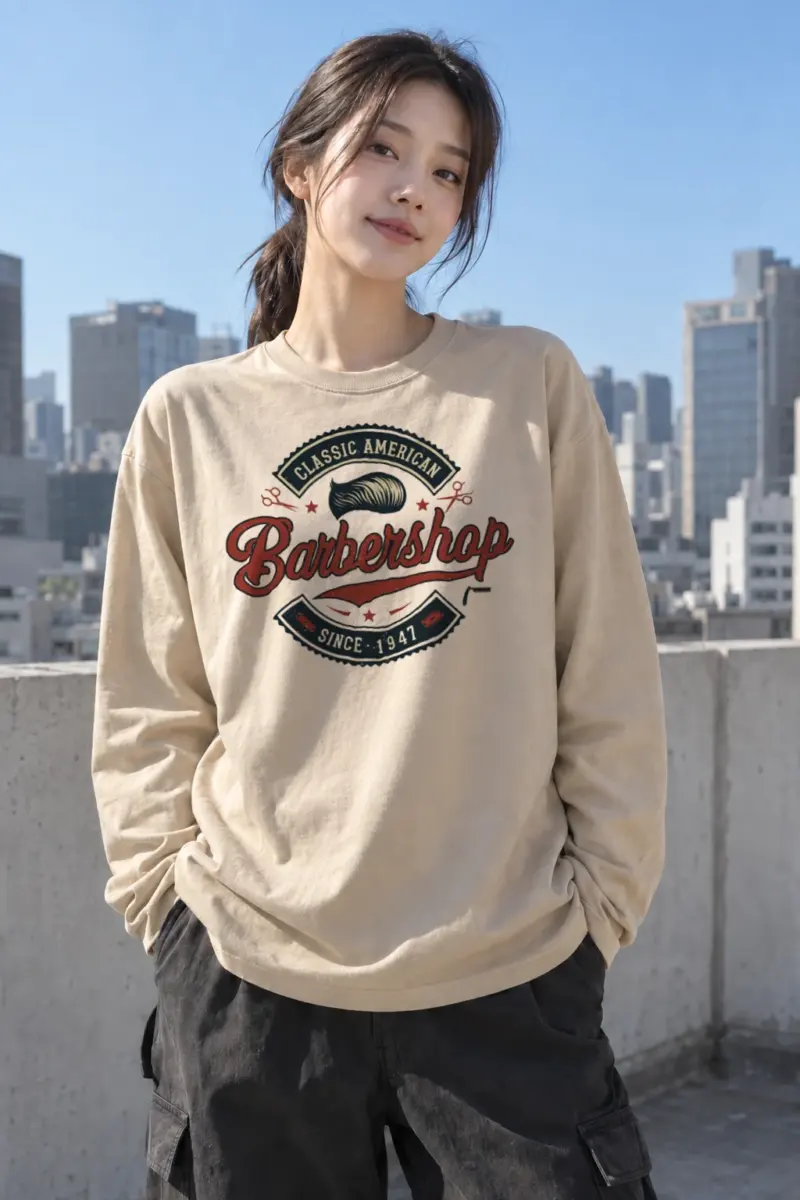 “Classic American Barbershop” Unisex Longsleeve T-shirt | Gildan 2400