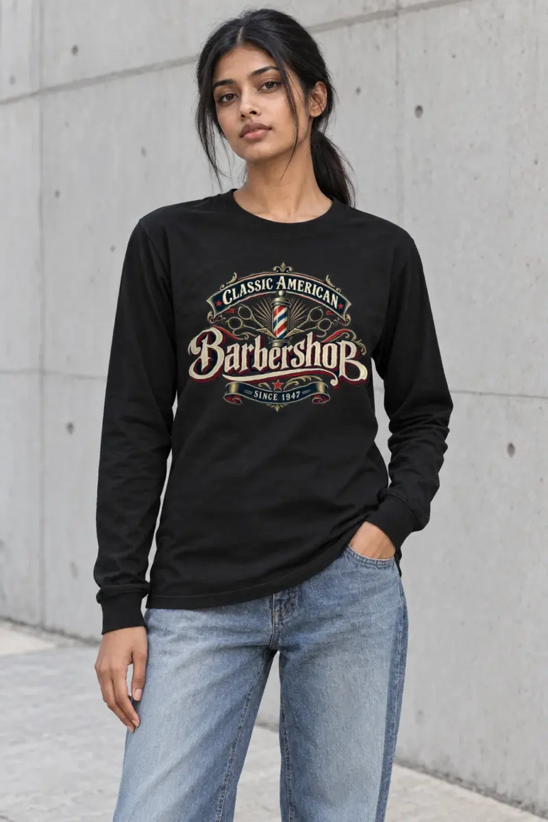 "Classic American Barbershop" Unisex Longsleeve T-shirt | Gildan 2400
