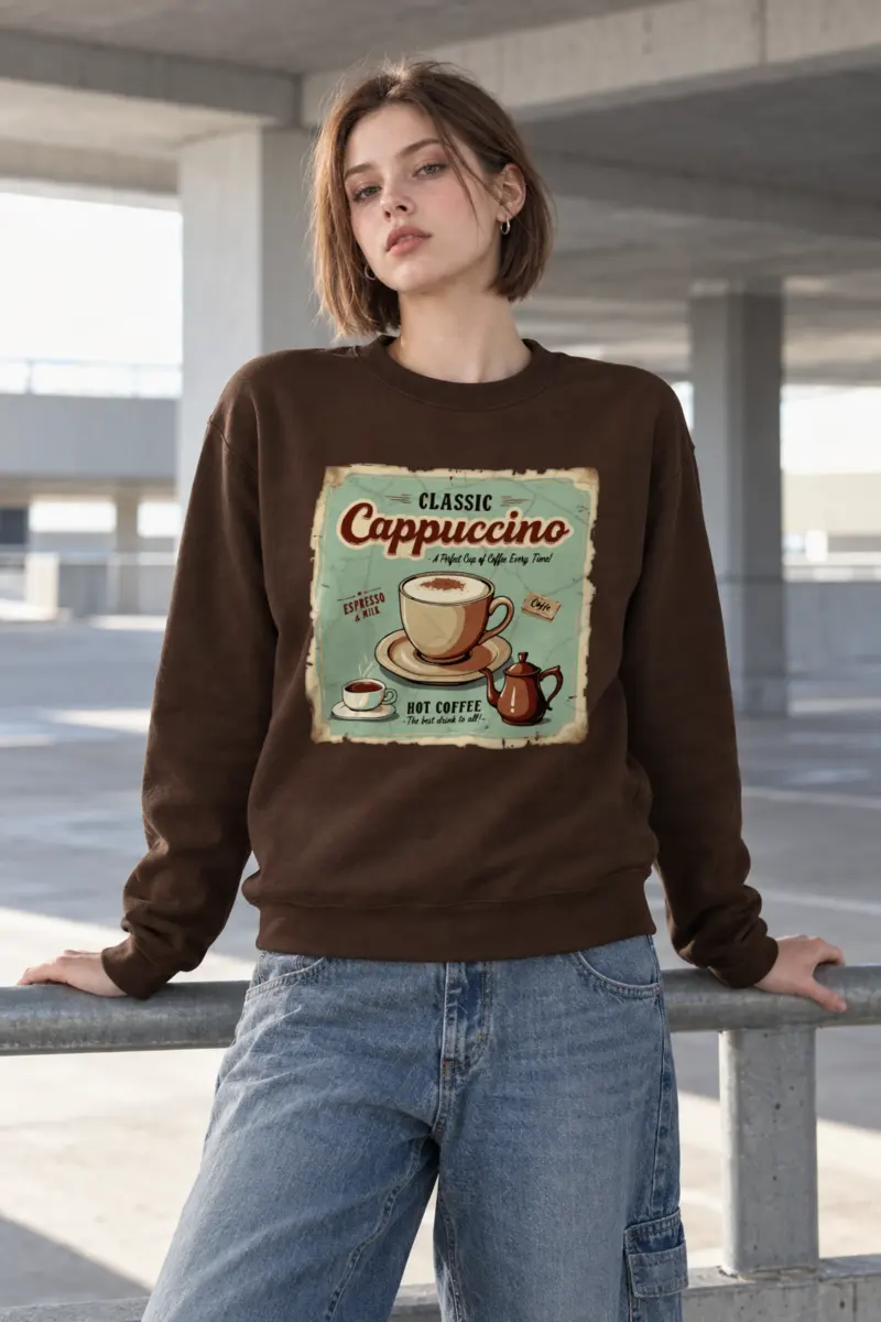 "Classic Cappuccino" Heavy Blend Unisex Crewneck Sweatshirt
