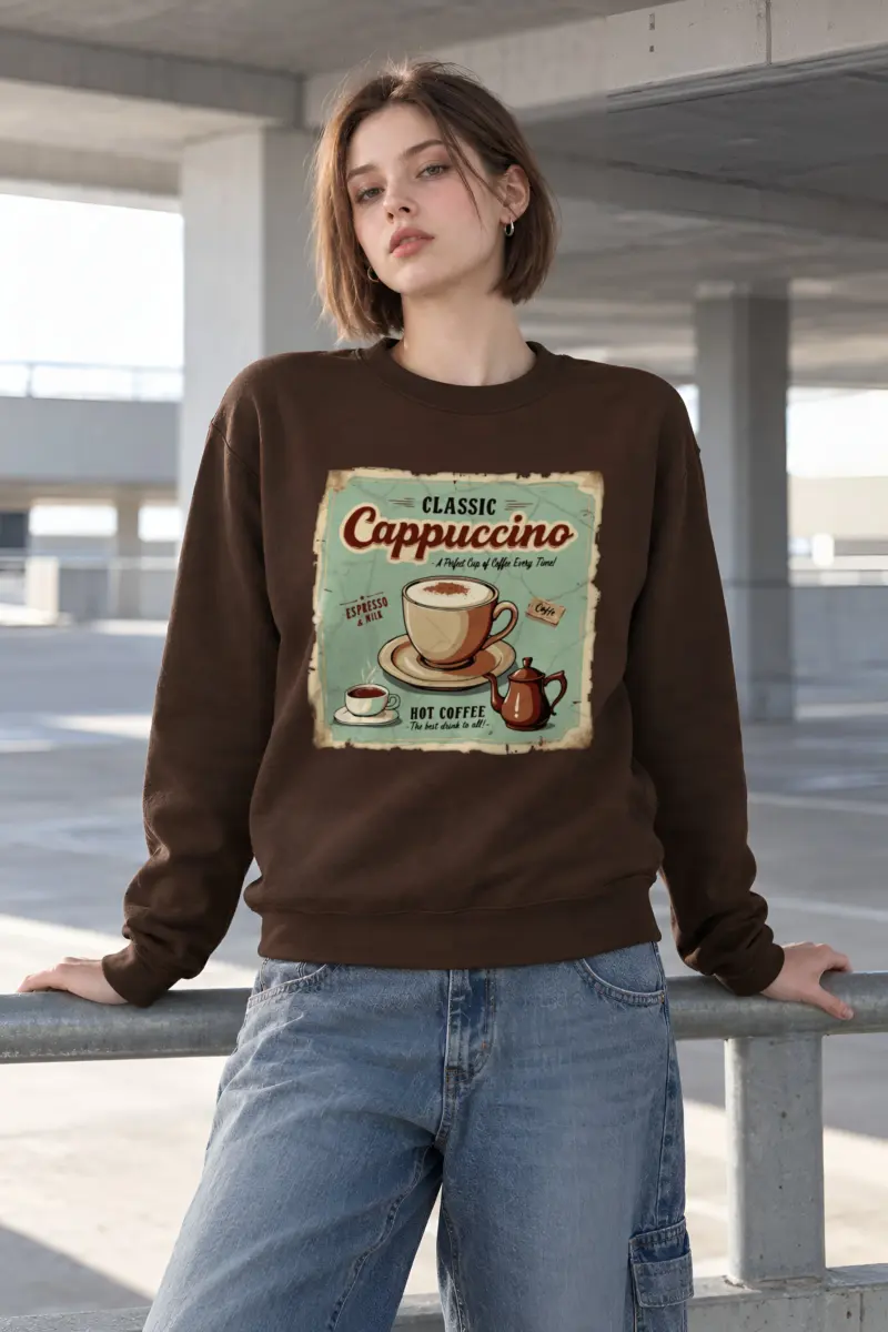 "Classic Cappuccino" Heavy Blend Unisex Crewneck Sweatshirt