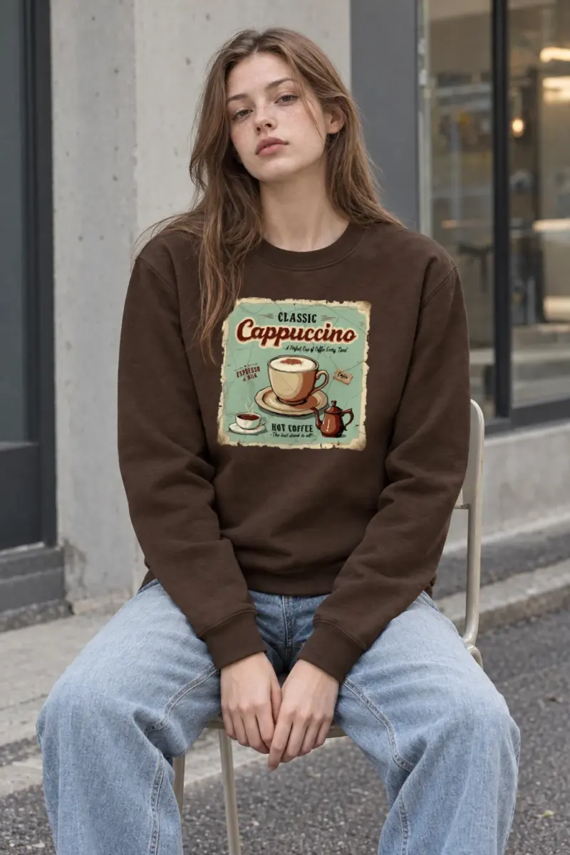 "Classic Cappuccino" Heavy Blend Unisex Crewneck Sweatshirt | Gildan 18000