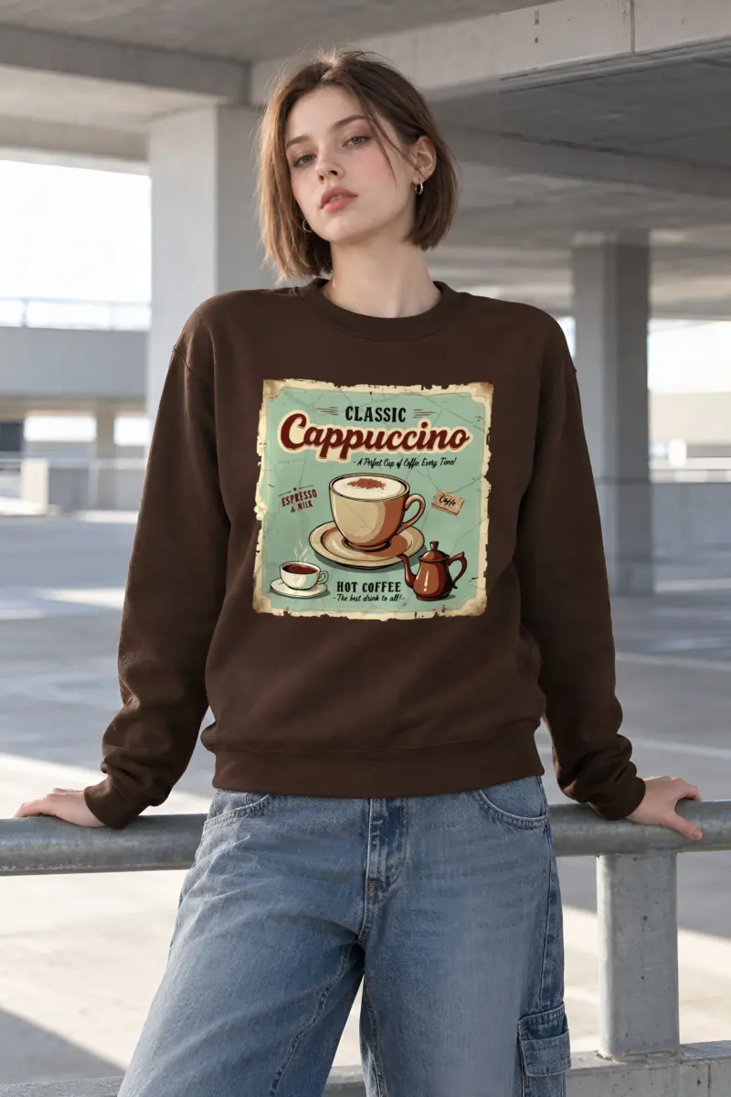 "Classic Cappuccino" Heavy Blend Unisex Crewneck Sweatshirt