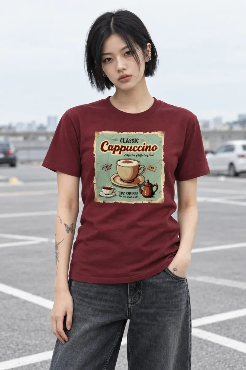 "Classic Cappuccino" Heavyweight Unisex Crewneck T-shirt