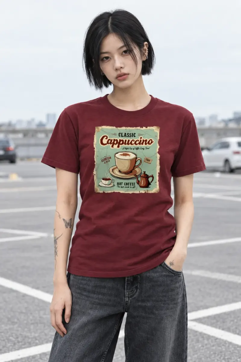 "Classic Cappuccino" Heavyweight Unisex Crewneck T-shirt