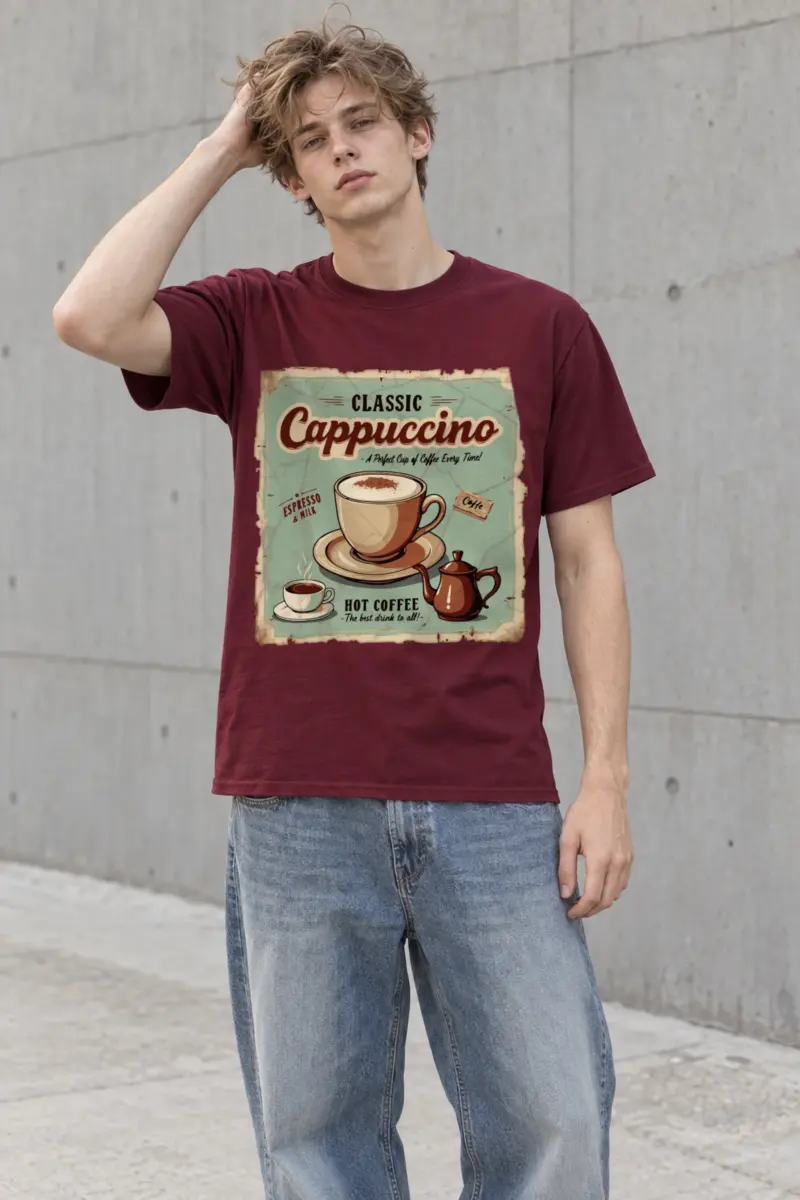 "Classic Cappuccino" Heavyweight Unisex Crewneck T-shirt
