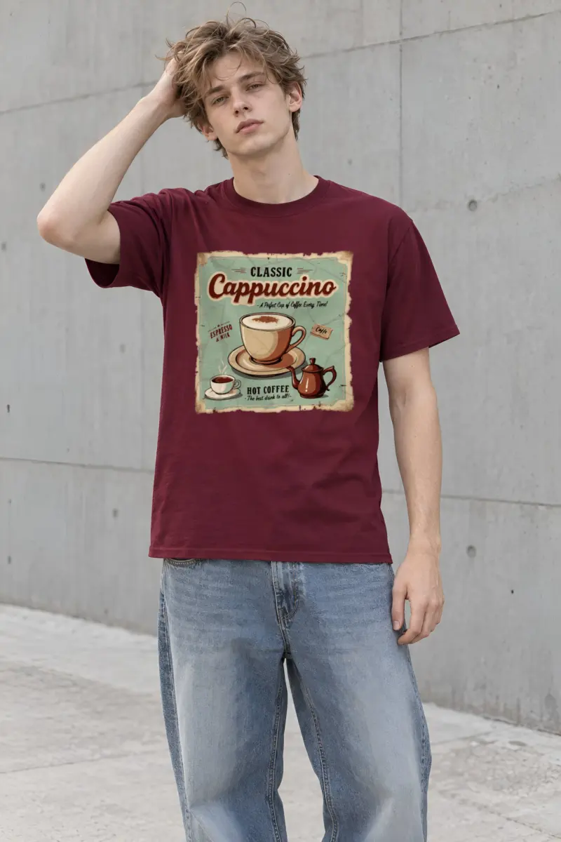 "Classic Cappuccino" Heavyweight Unisex Crewneck T-shirt