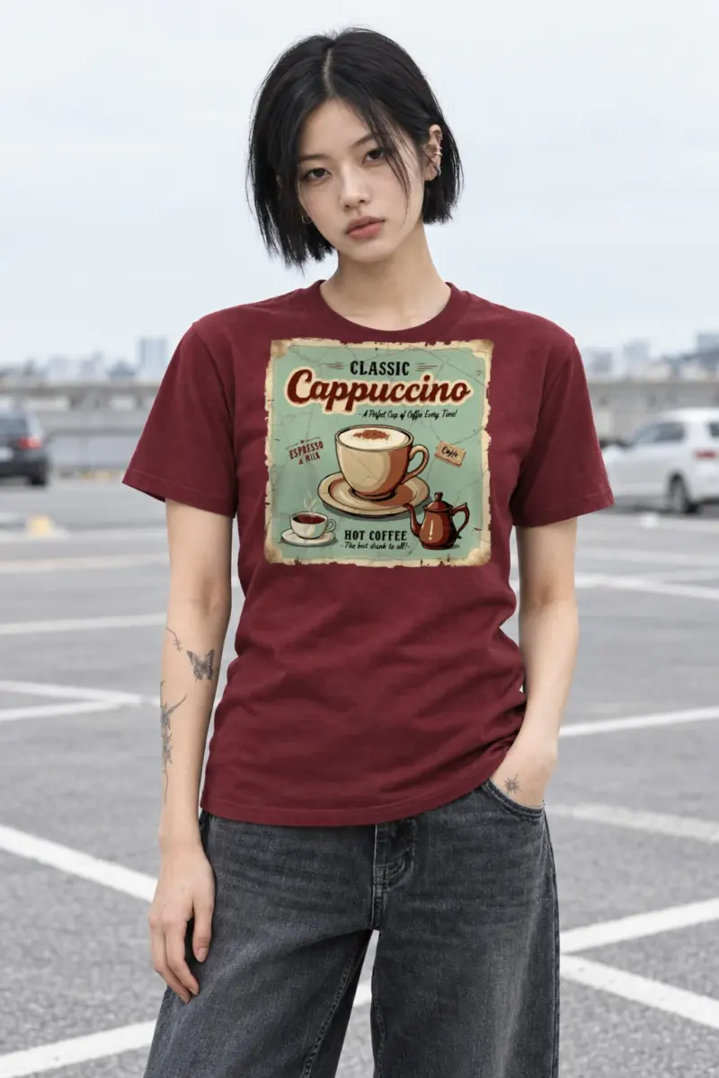 "Classic Cappuccino" Heavyweight Unisex Crewneck T-shirt