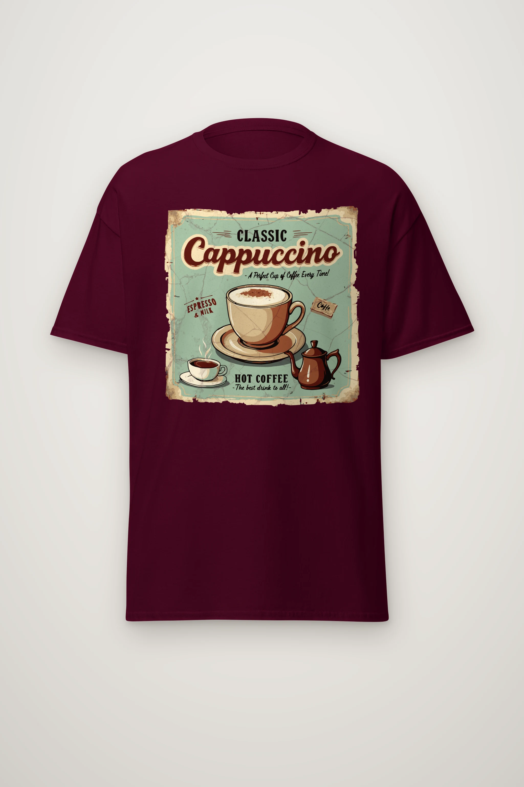 "Classic Cappuccino" Heavyweight Unisex Crewneck T-shirt