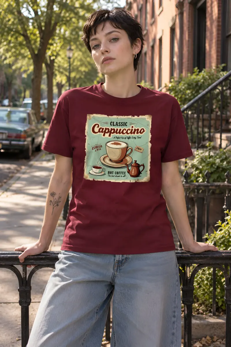 "Classic Cappuccino" Heavyweight Unisex Crewneck T-shirt