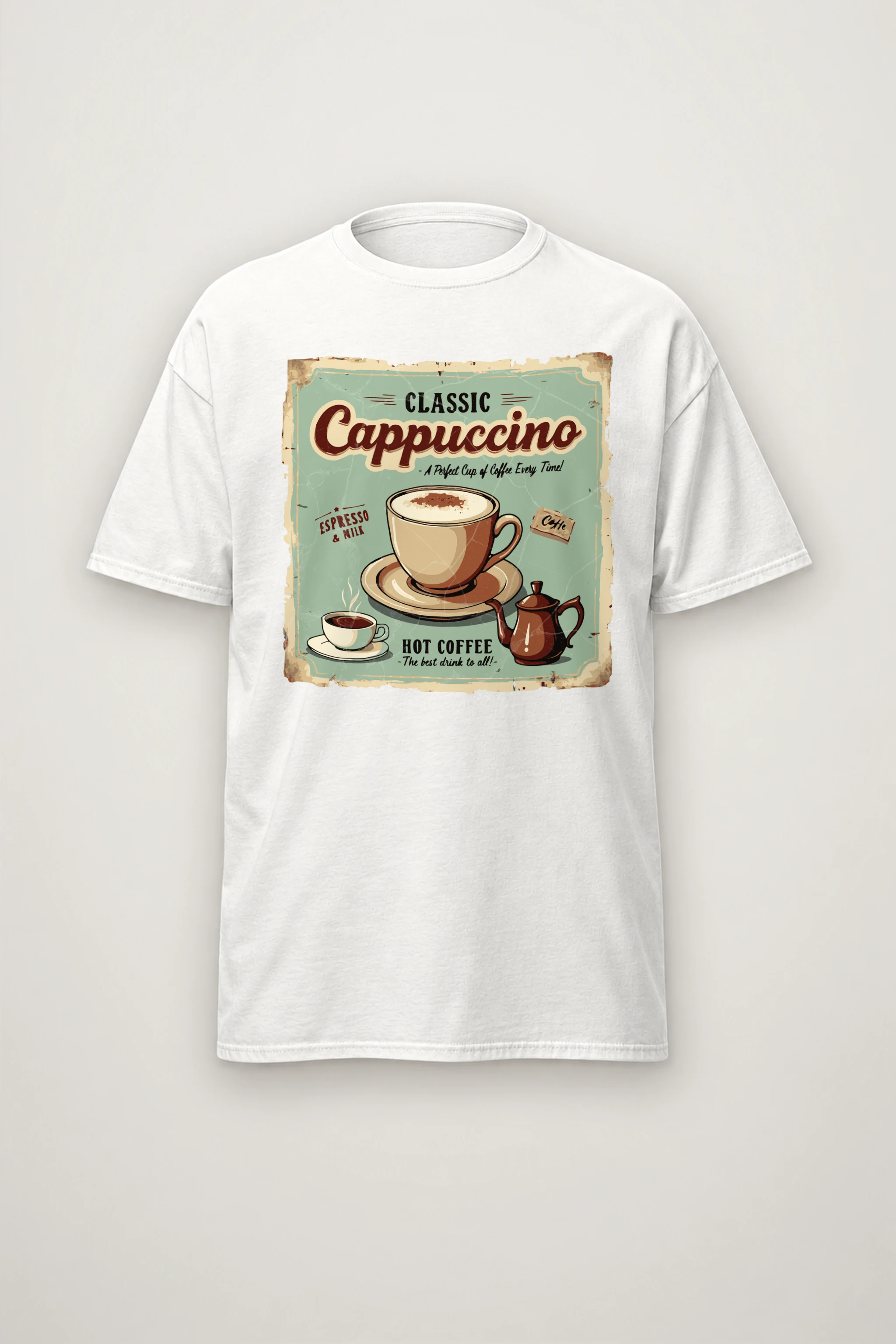 "Classic Cappuccino" Heavyweight Unisex Crewneck T-shirt