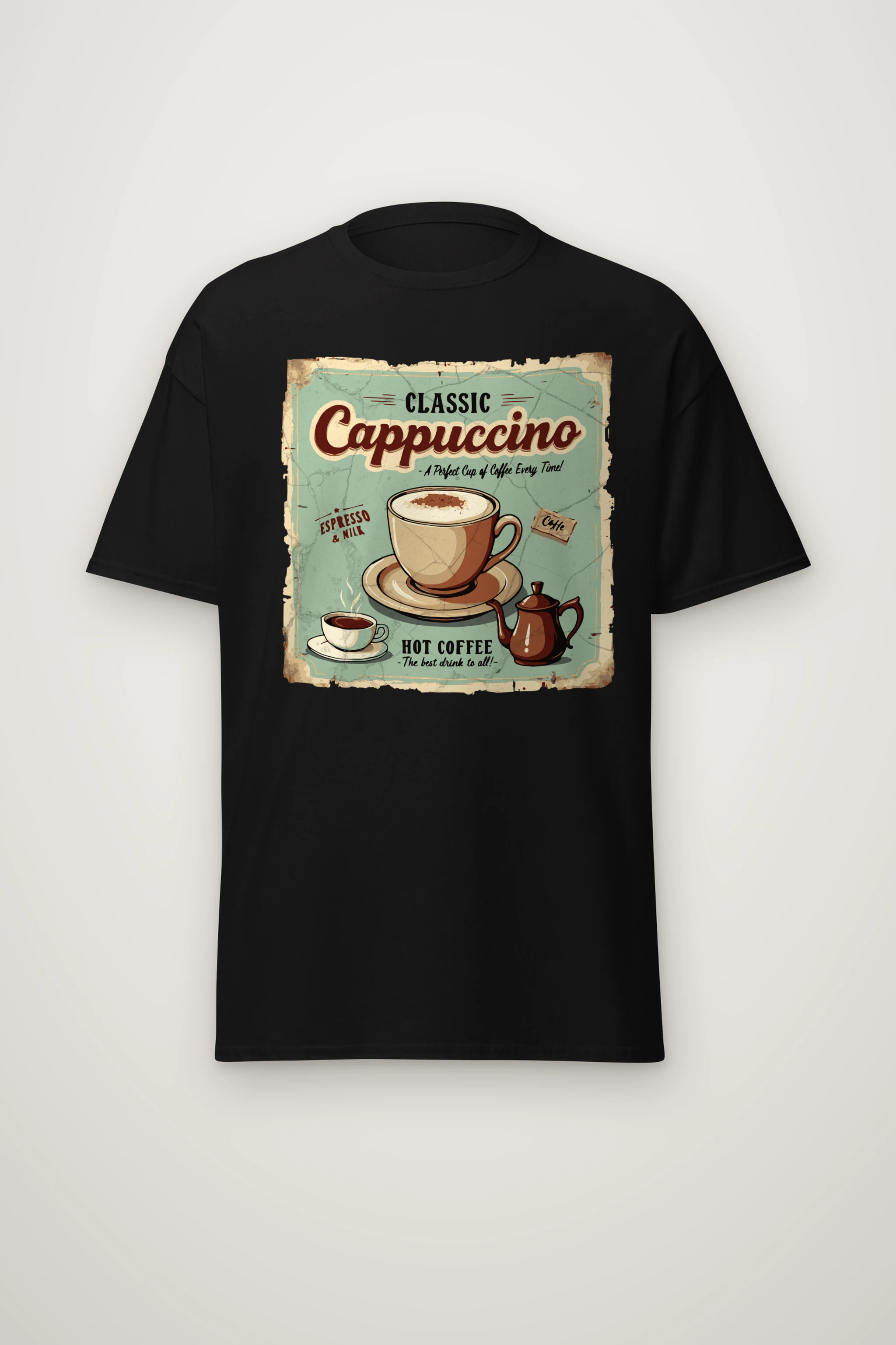 "Classic Cappuccino" Heavyweight Unisex Crewneck T-shirt